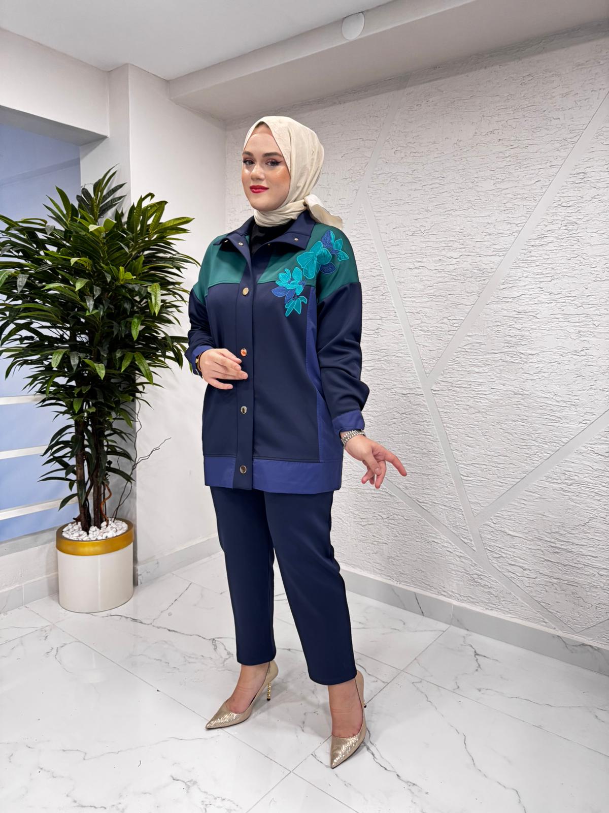 MISSEMRAMISS 4920 SCUBA GARNİ NAKIŞLI KAP LACİVERT