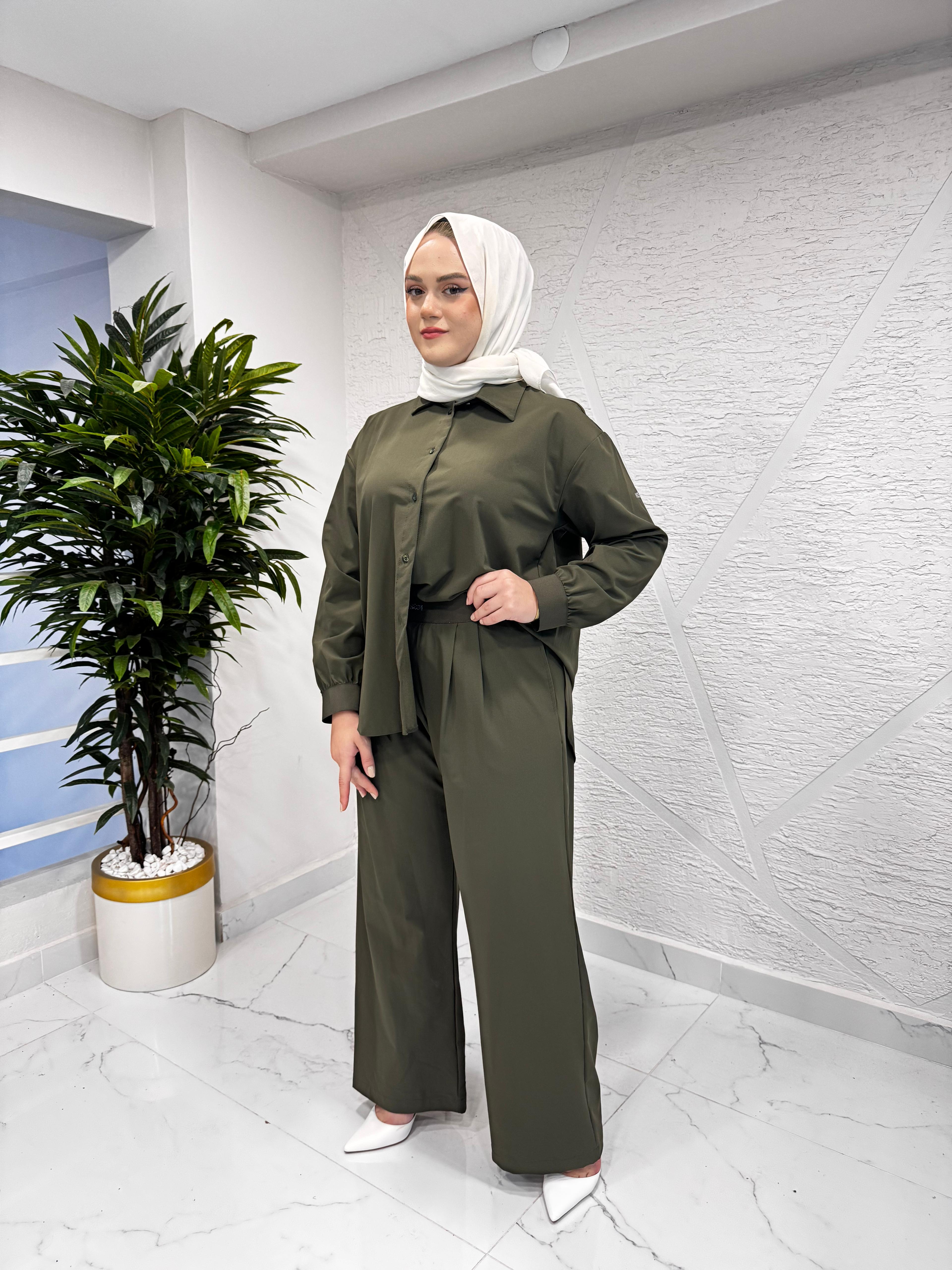 MISSEMRAMISS 4980 CORE GÖMLEK PANTOLON TAKIM HAKİ