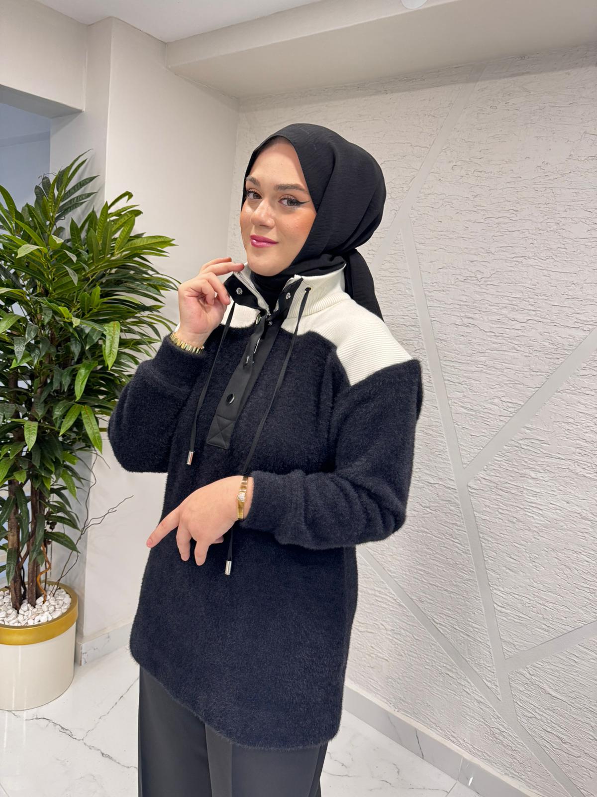 MISSEMRAMISS 5012 VELİX ANGORA TUNİK SİYAH