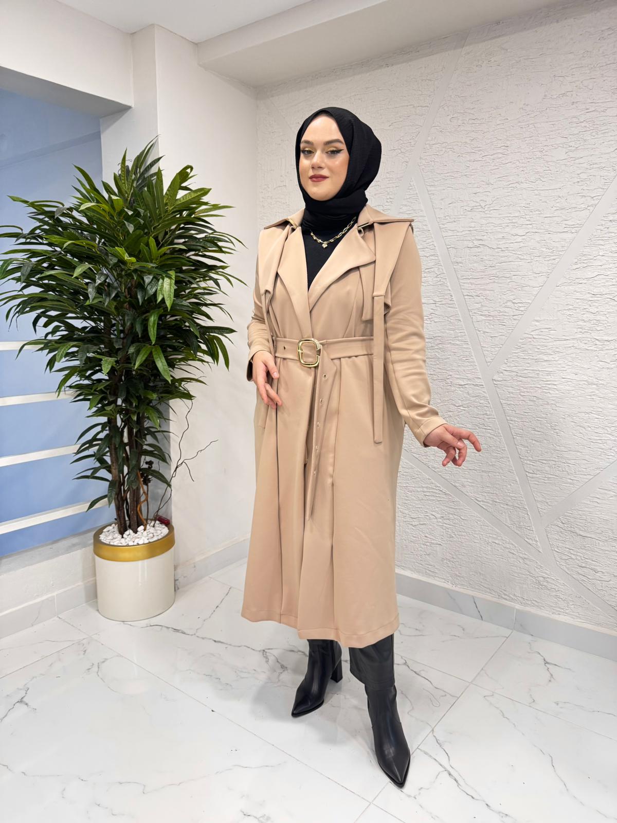 MISSEMRAMISS 5047 INVERNO SCUBA TRENÇKOT BEJ