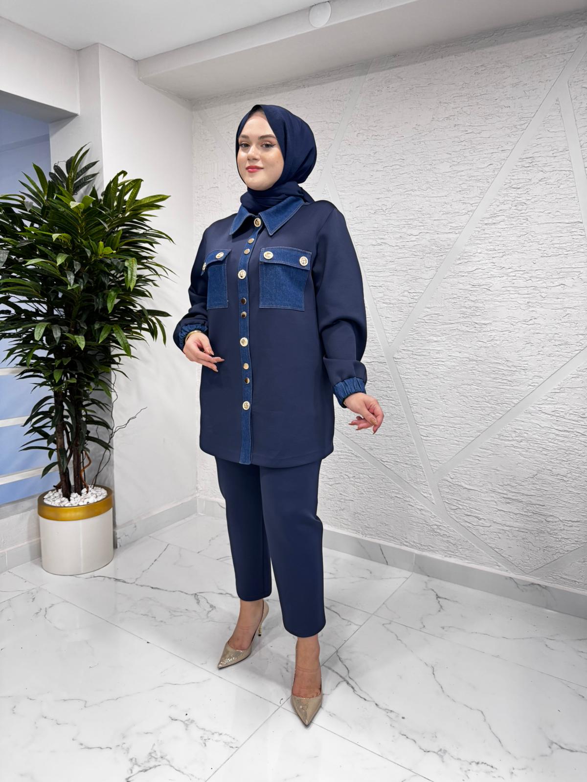 MISSEMRAMISS 5053 OLVERA DENİM GARNİ TAKIM LACİVERT