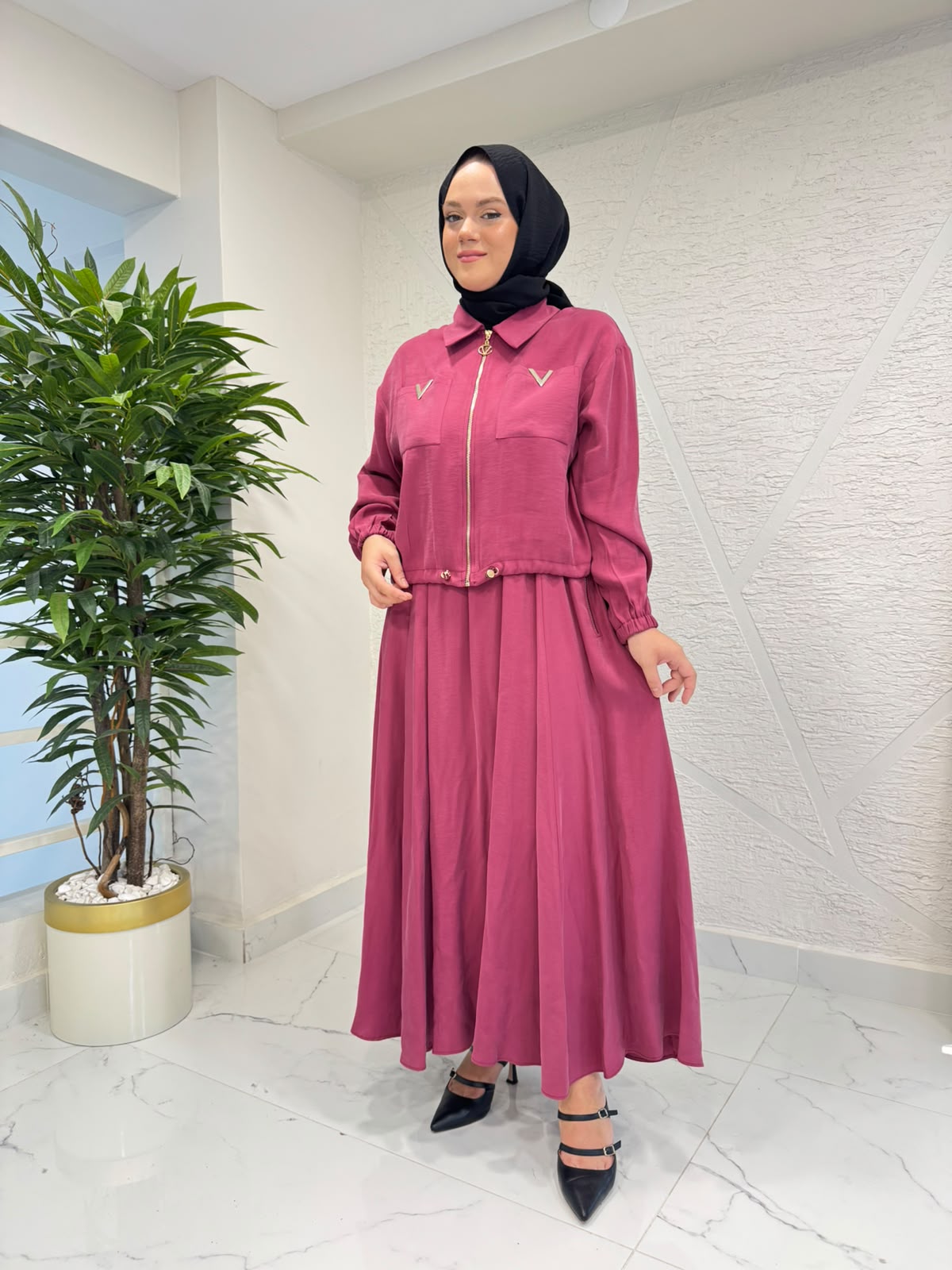 MYRED 50575 ETEKLİ TAKIM BORDO