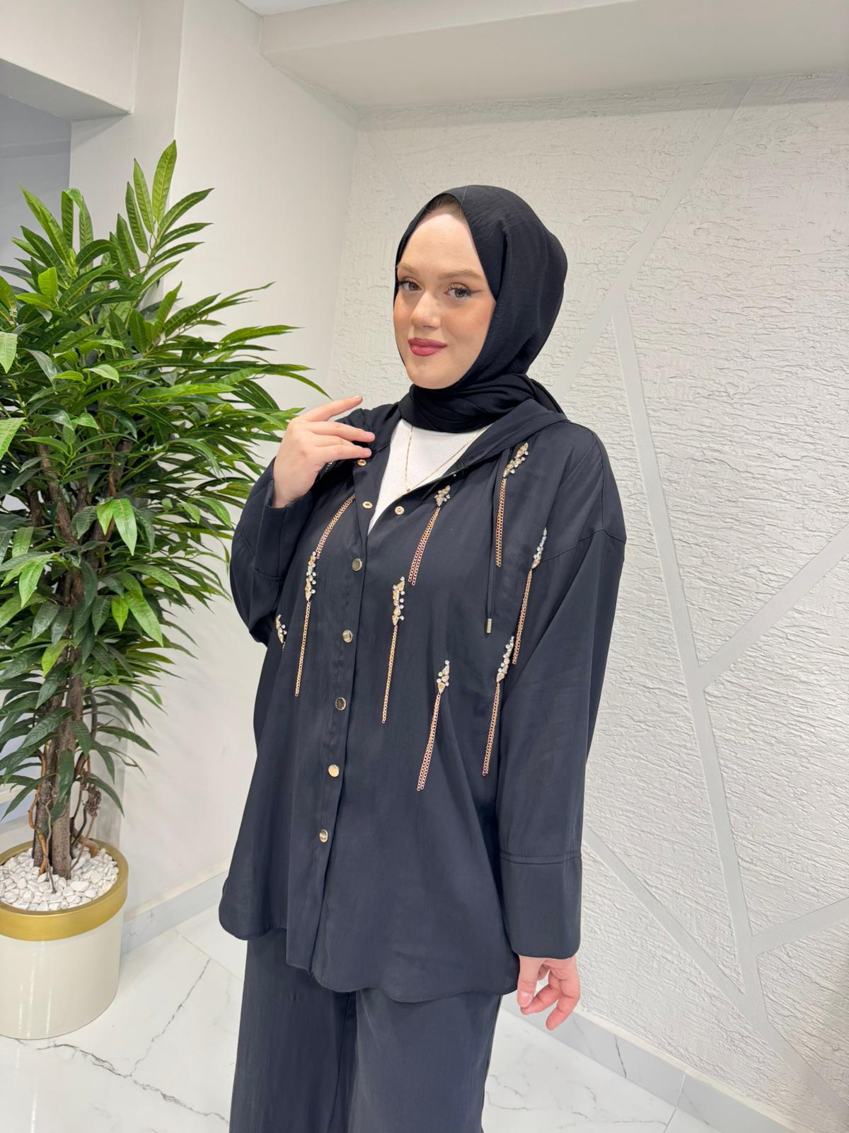 MISSEMRAMISS 5147 CRISTALLO KAPÜŞONLU TAKIM SİYAH