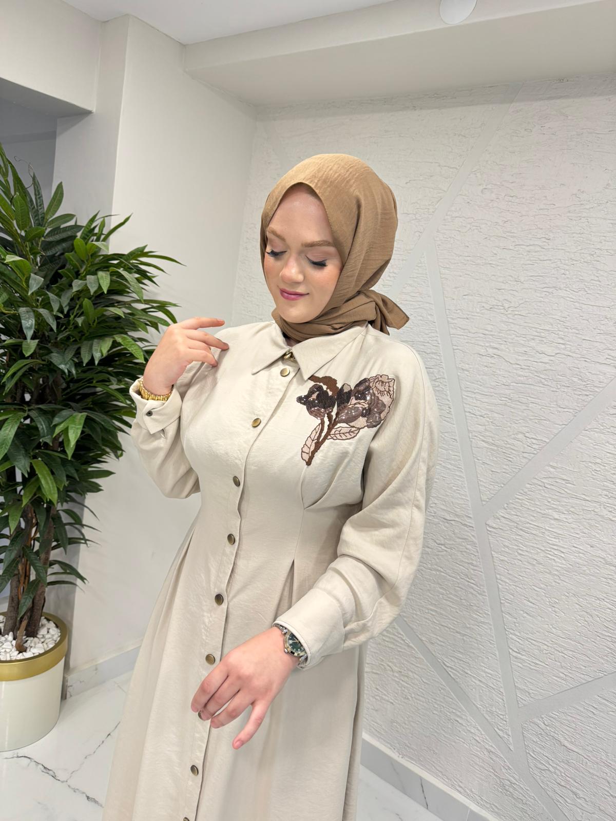 MISSEMRAMISS 5173 BELLEZZA ELBİSE BEJ