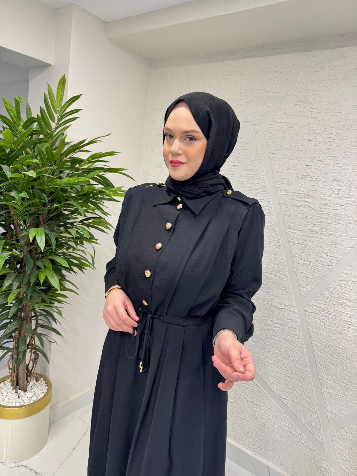 MISSEMRAMISS 5185 VELOURA ELBİSE SİYAH