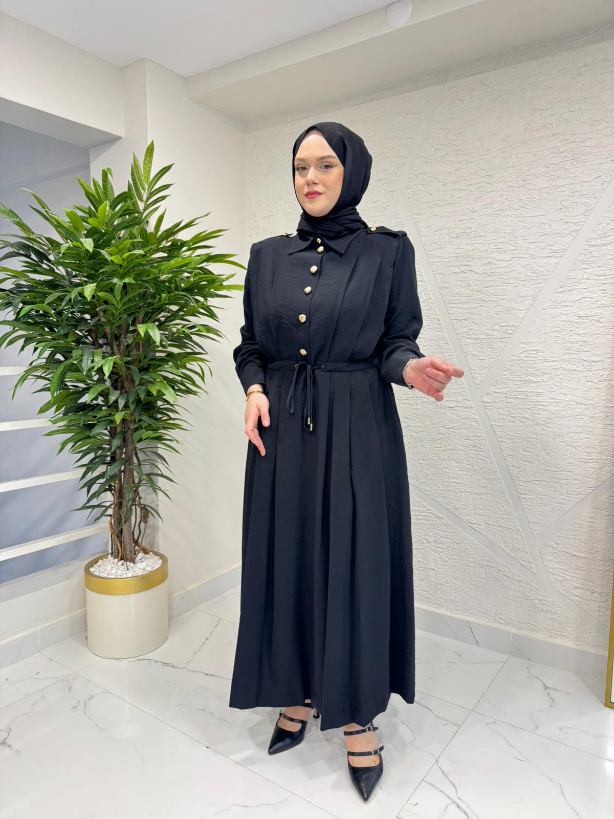 MISSEMRAMISS 5185 VELOURA ELBİSE SİYAH