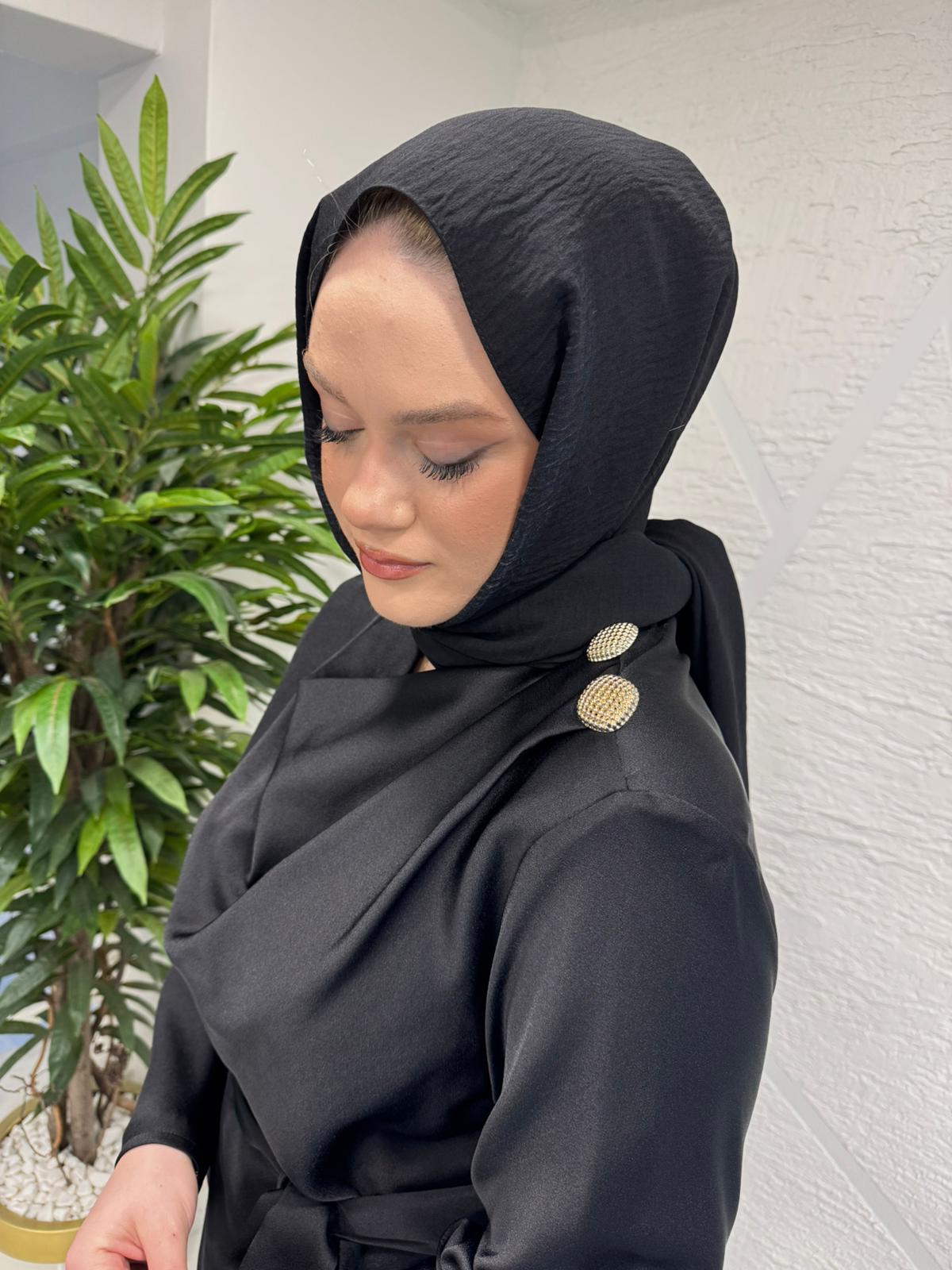 MISSEMRAMISS 5194 SATİN GRACE ETEKLİ TAKIM SİYAH