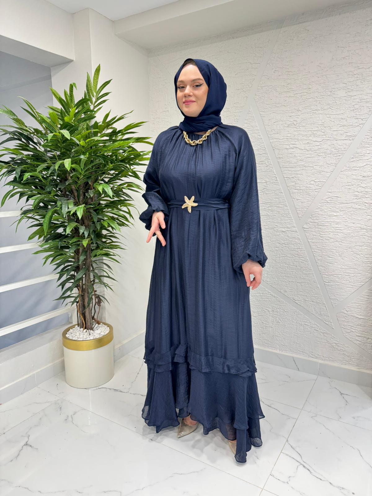 MISSEMRAMISS 5206 VERDEA ELBİSE LACİVERT