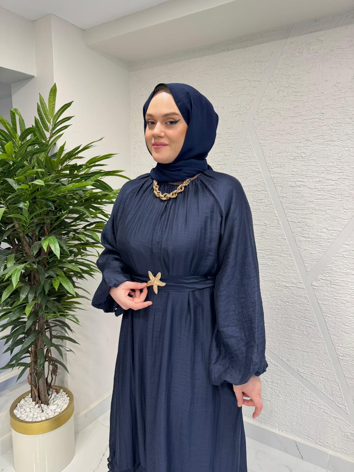 MISSEMRAMISS 5206 VERDEA ELBİSE LACİVERT