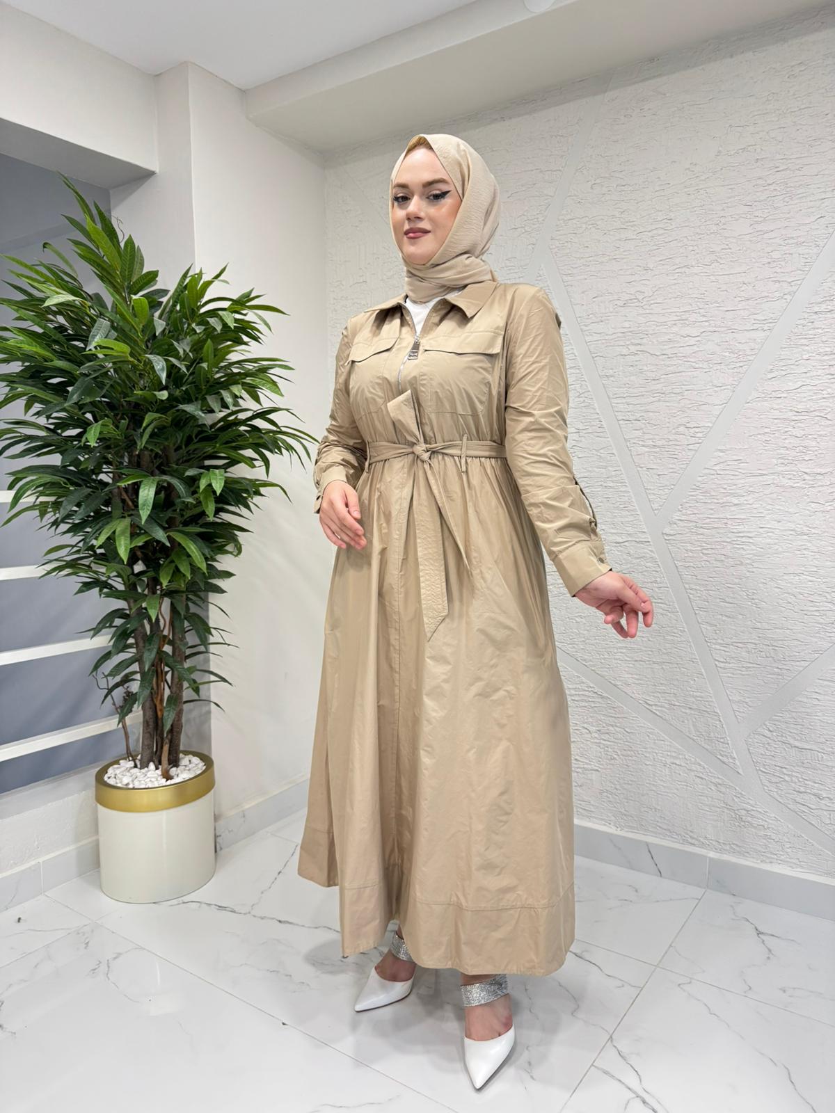MISSEMRAMISS 5208 SERA GÖMLEK ELBİSE BEJ