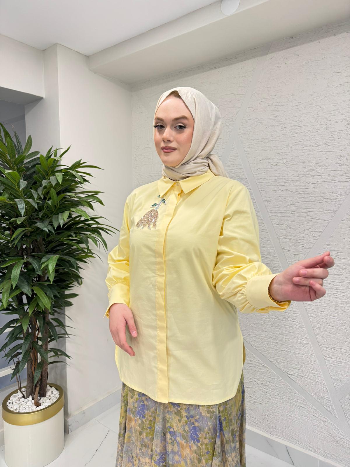 MISSEMRAMISS 5223 VIOLET GÖMLEK SARI