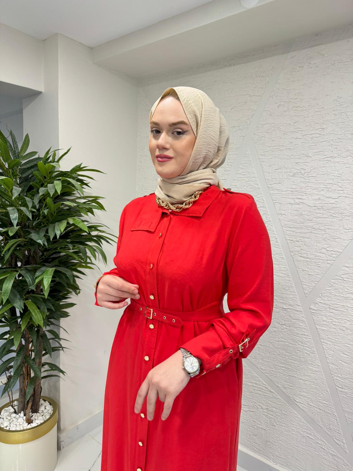 MISSEMRAMISS 5270 CARMINE ELBİSE KIRMIZI