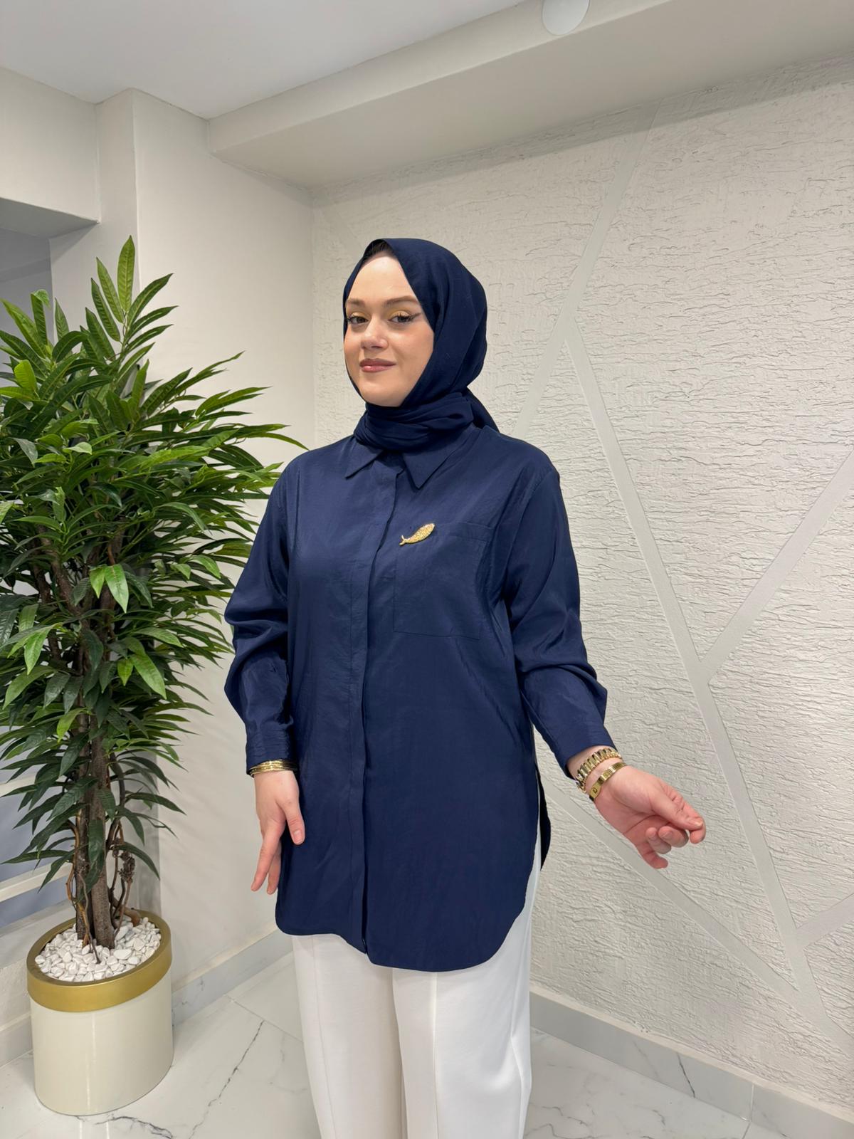 MISSEMRAMISS 5292 SUNSHINE GÖMLEK LACİVERT