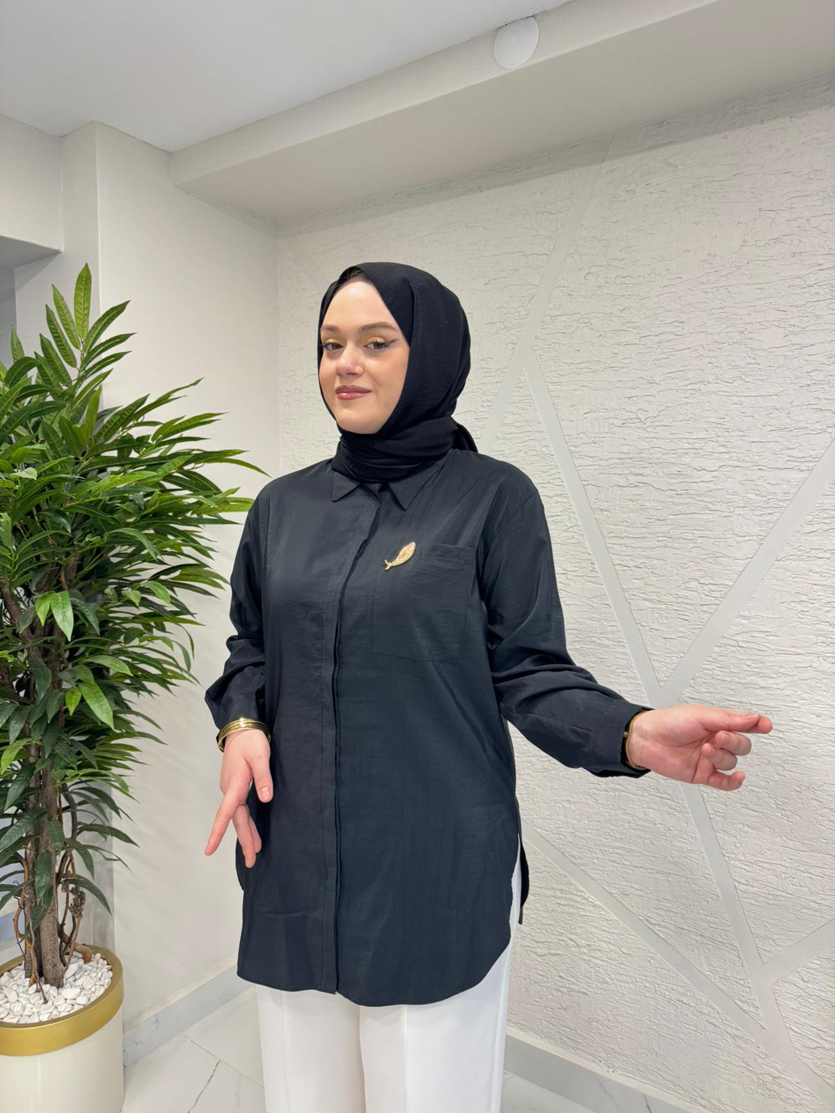 MISSEMRAMISS 5292 SUNSHINE GÖMLEK SİYAH