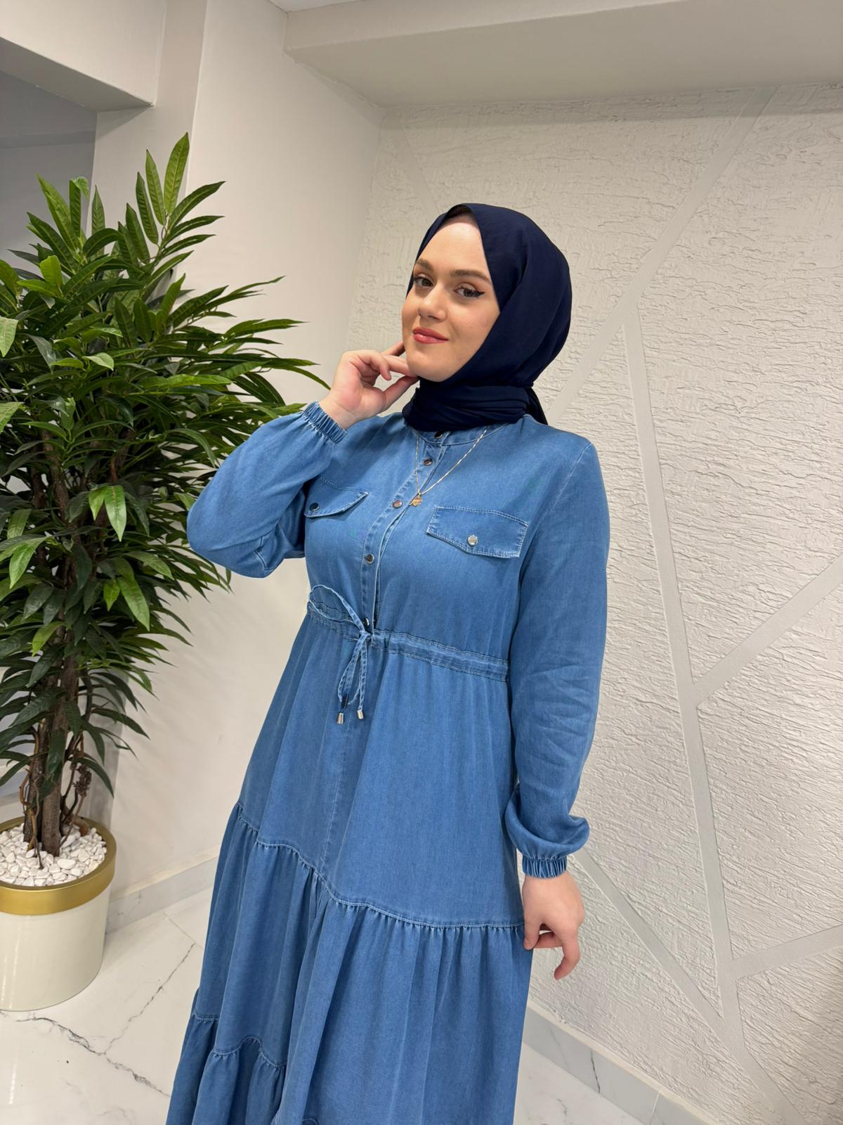 OTTO 5400 DENİM ELBİSE MAVİ