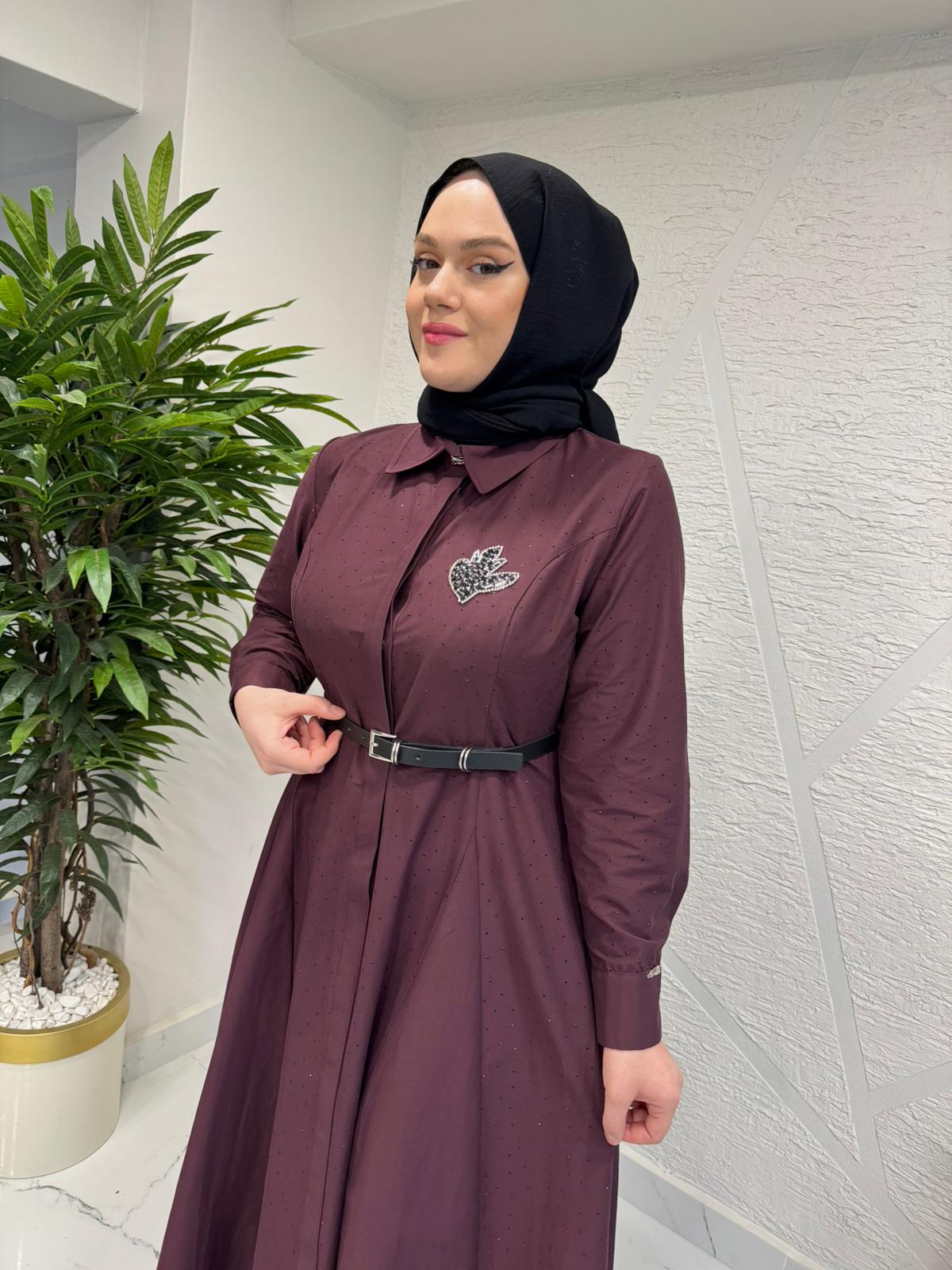 OTTO 5416 KAMALI ELBİSE BORDO