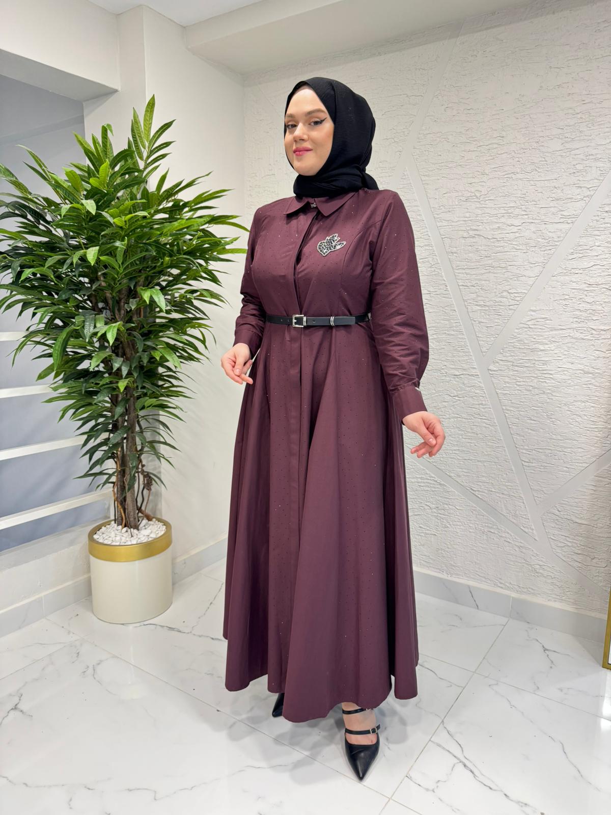 OTTO 5416 KAMALI ELBİSE BORDO