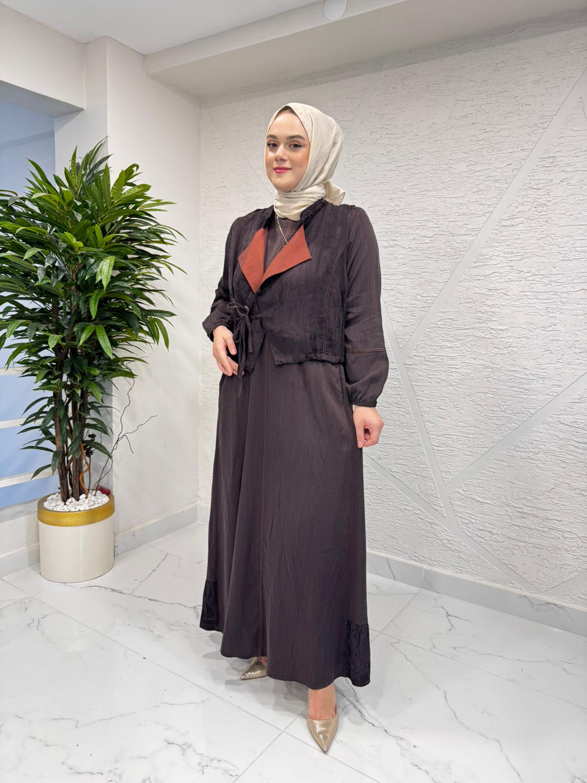 LISSMORE 5792 CEKETLİ ELBİSE KAHVERENGİ