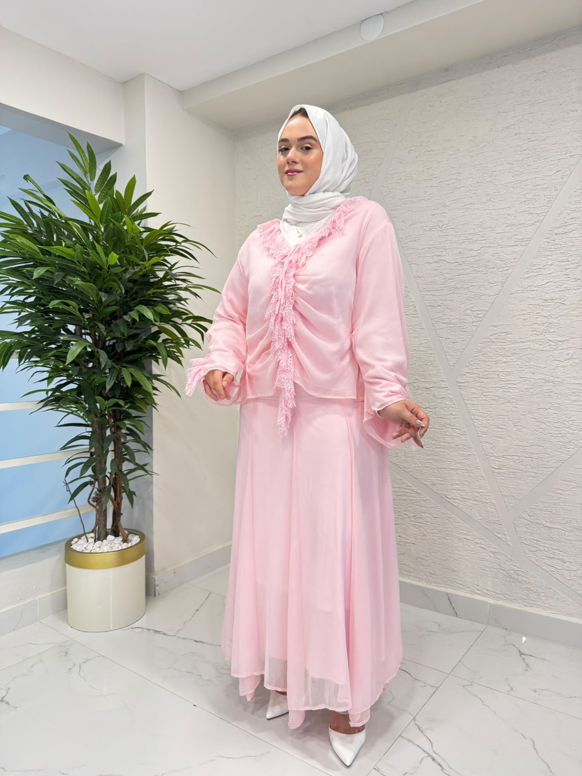 NAGE 5796 TÜL TAKIM PEMBE