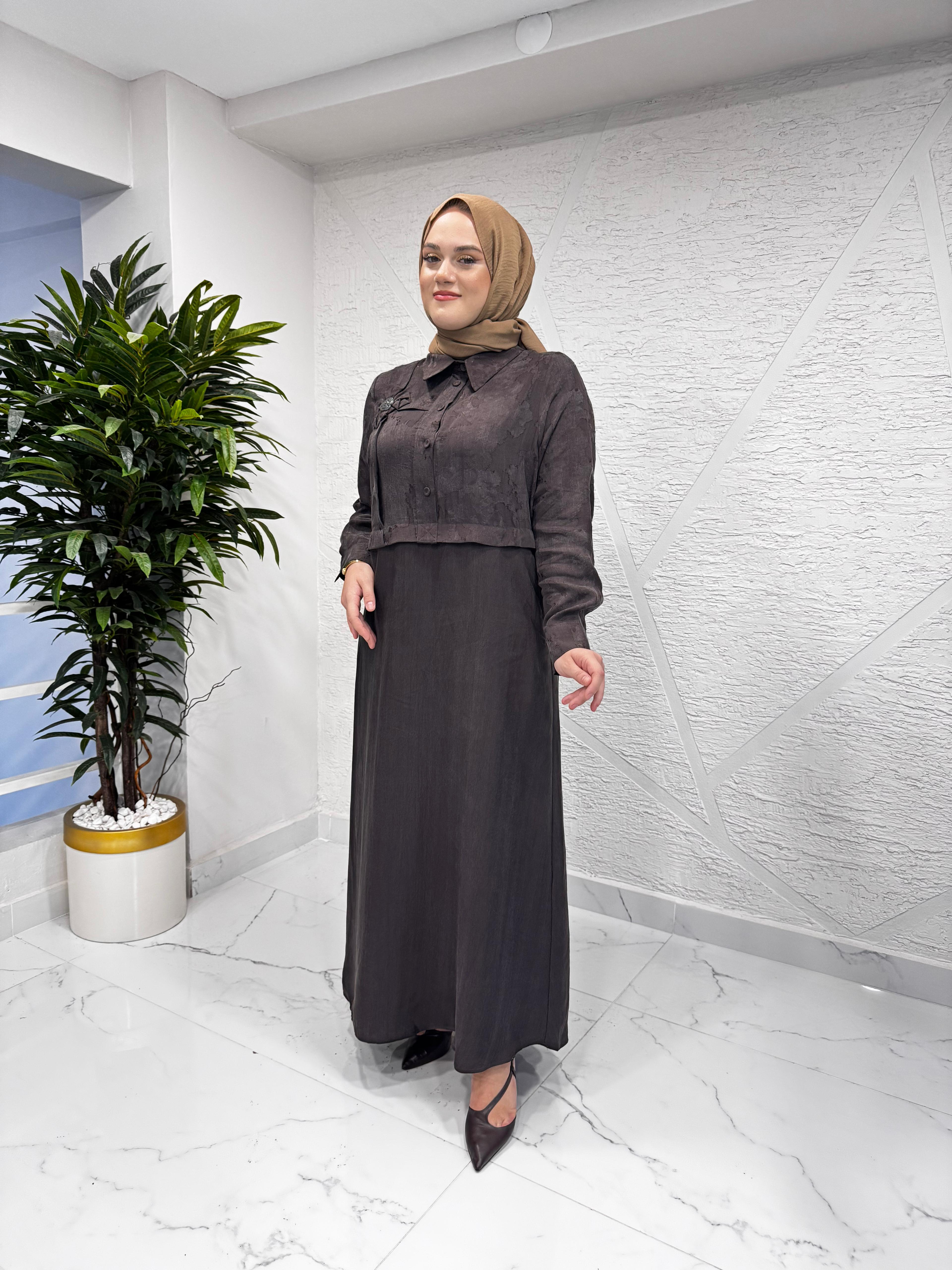 LISSMORE 6051 GÖMLEK ELBİSE KAHVERENGİ