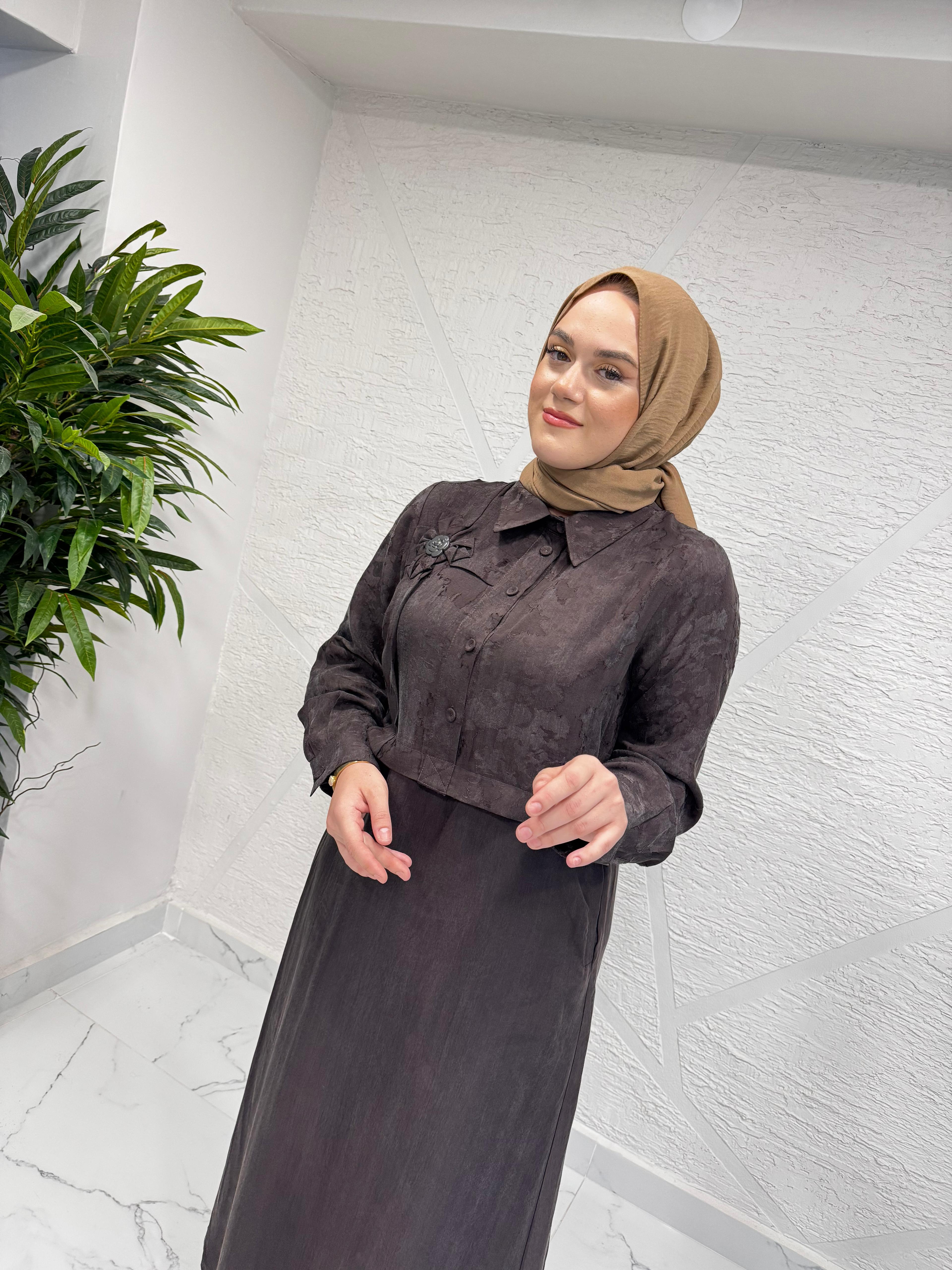 LISSMORE 6051 GÖMLEK ELBİSE KAHVERENGİ