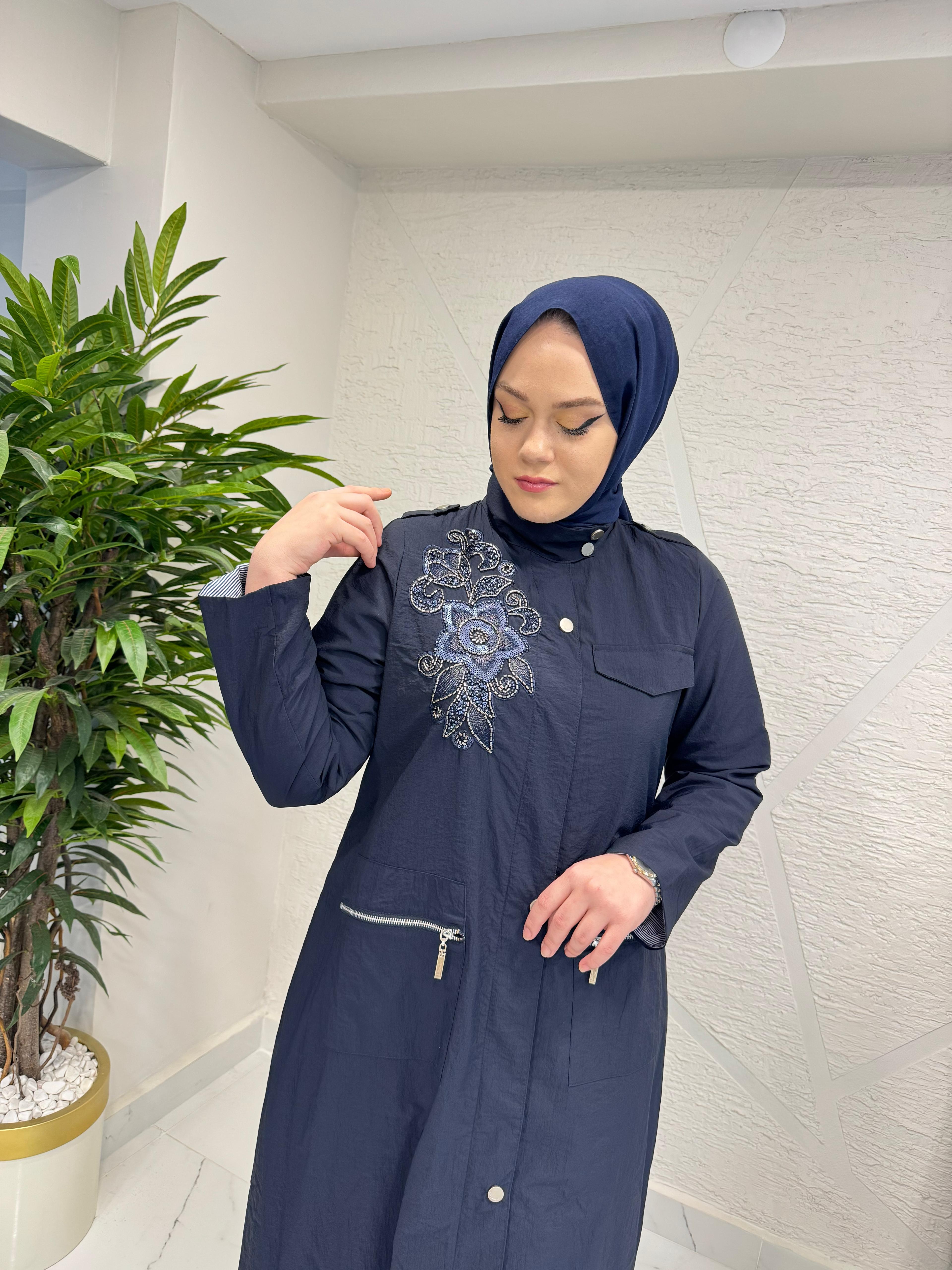 LISSMORE 6065 CEPLERİ FERMUAR DETAYLI KAP LACİVERT