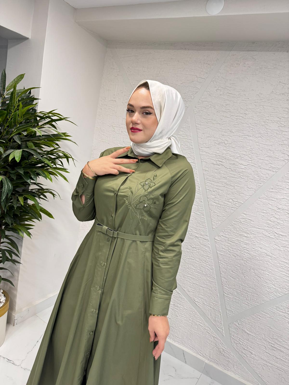 LİSA 6090 NAKIŞLI ELBİSE HAKİ