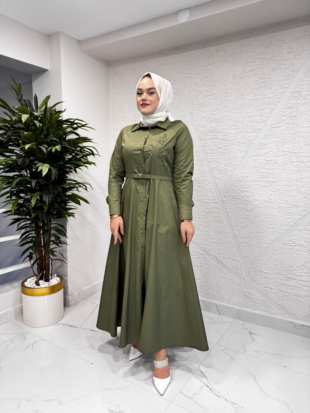 LİSA 6090 NAKIŞLI ELBİSE HAKİ