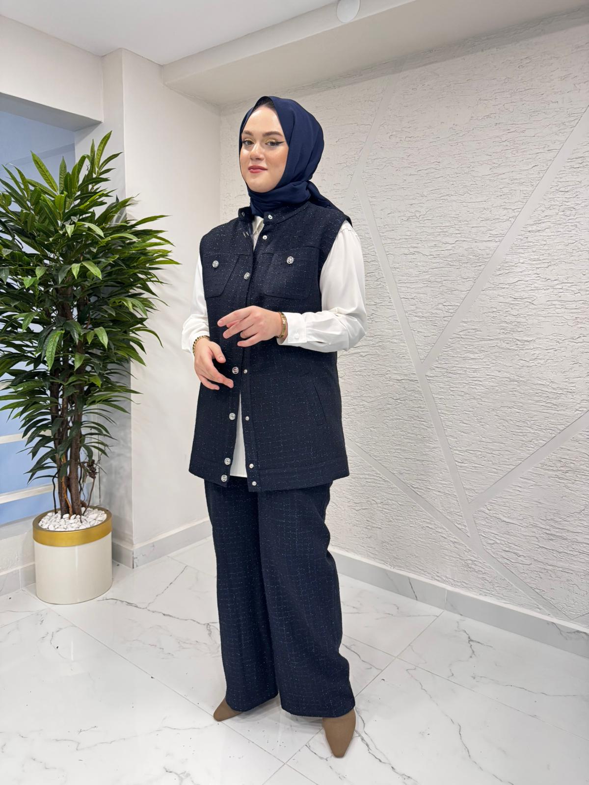 LİSA 6091 TUVİT YELEKLİ TAKIM LACİVERT