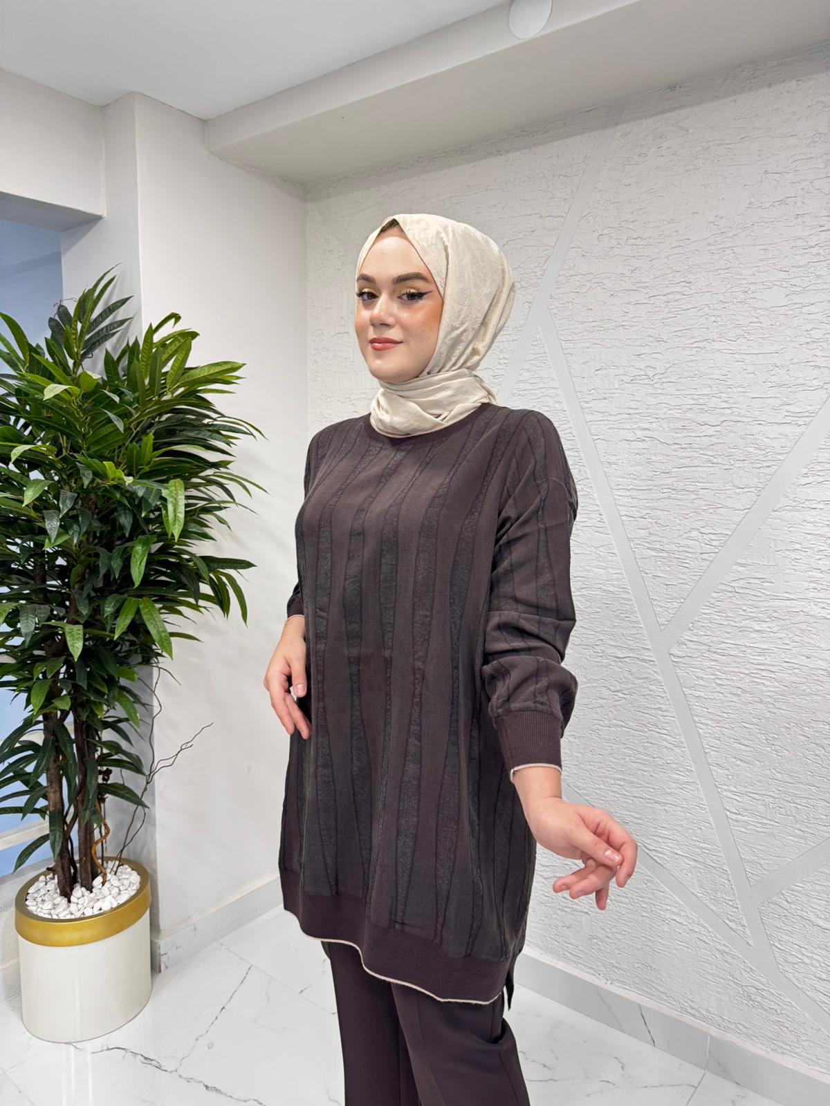 LISSMORE 6120 UZUN TUNİK KAHVERENGİ