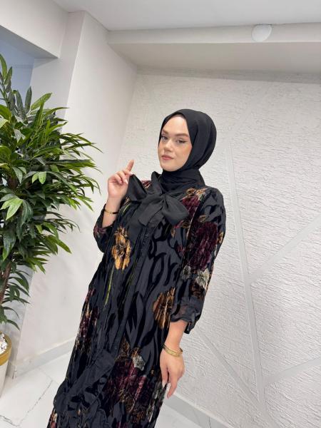 LISSMORE 6184 ELBİSE SİYAH-BORDO