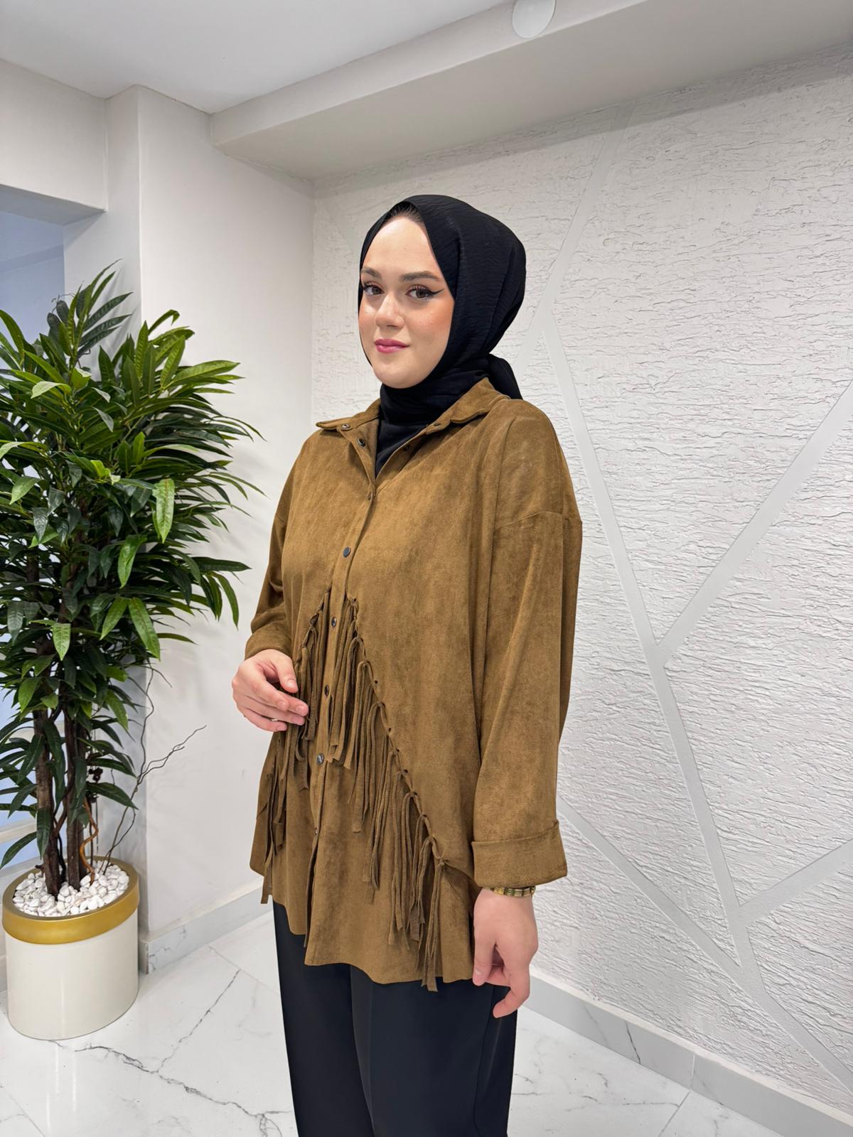 CEREMONY 6198 PÜSKÜLLÜ SÜET GÖMLEK HAKİ