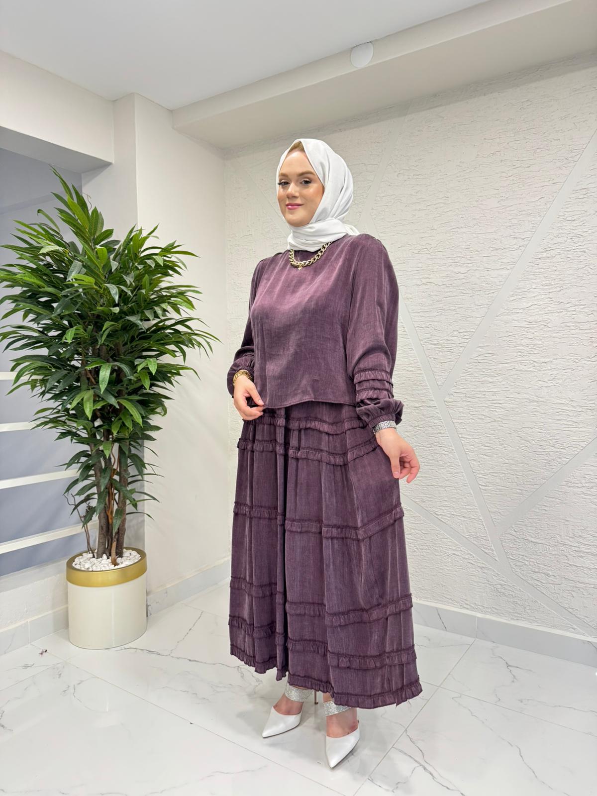 QASHE 6373 İKİLİ TAKIM BORDO