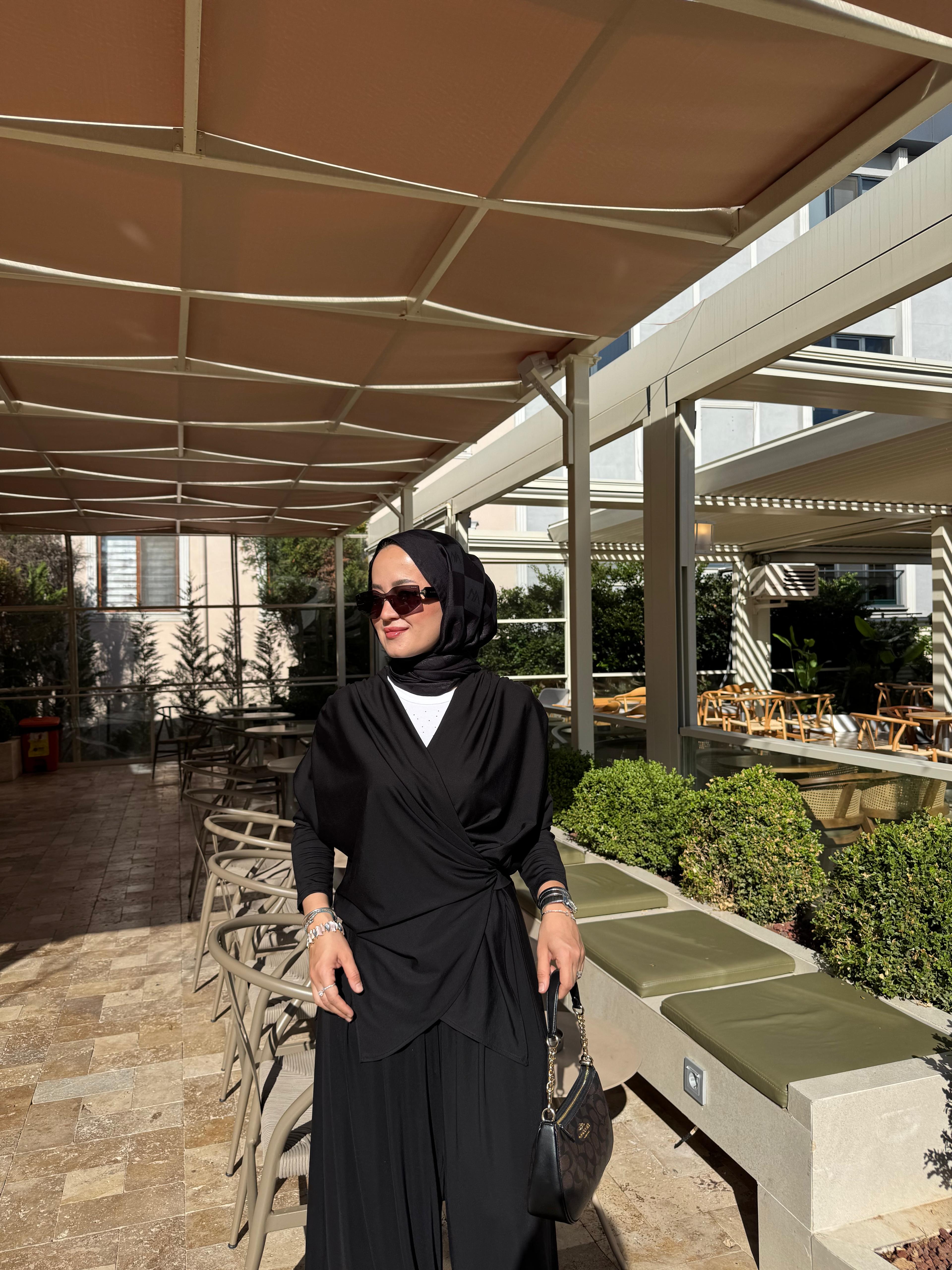 QASHE 6494 PANTOLON TAKIM SİYAH