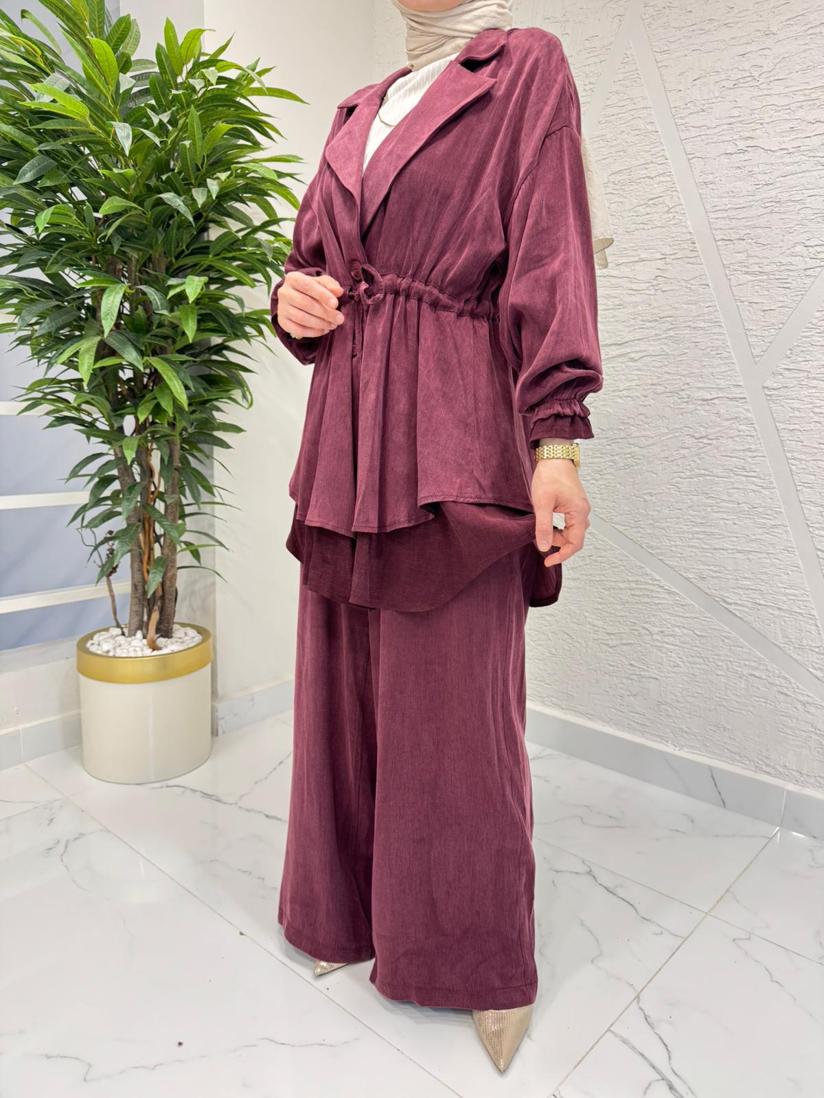 QASHE 6554 İKİLİ TAKIM BORDO