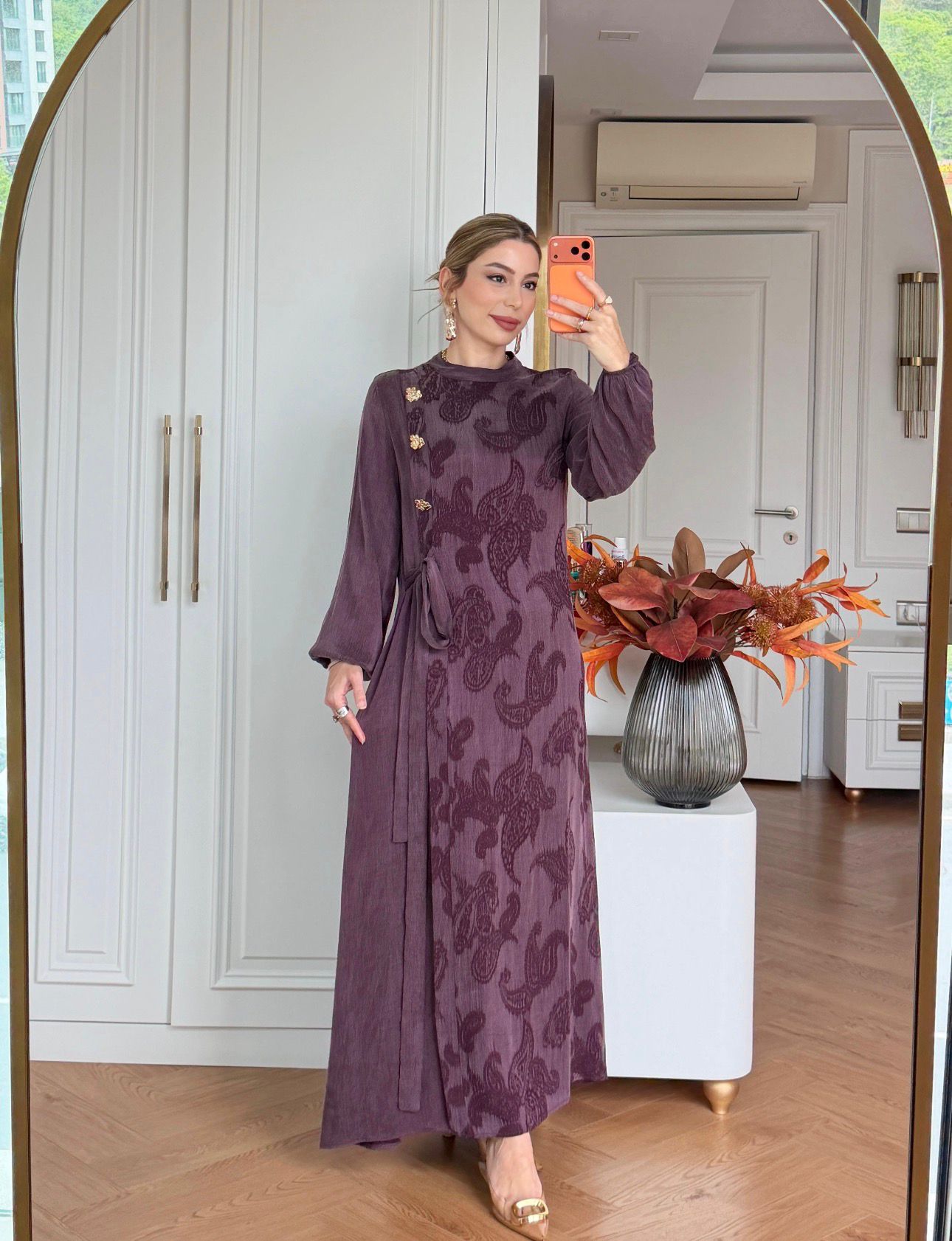 QASHE 6617 ELBİSE BORDO