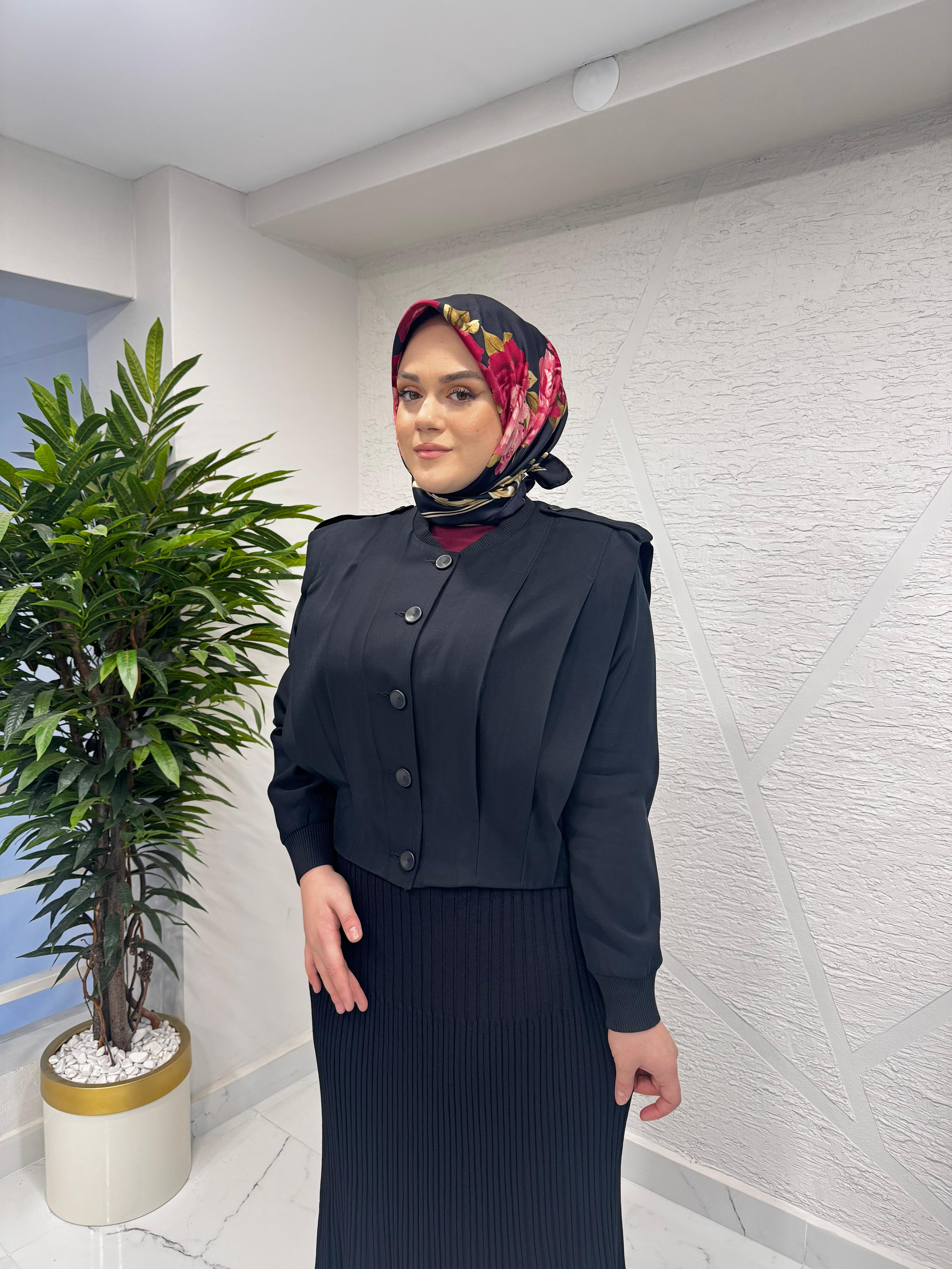 CEREMONY 6817 ANJELİK APOLETLİ KISA CEKET SİYAH