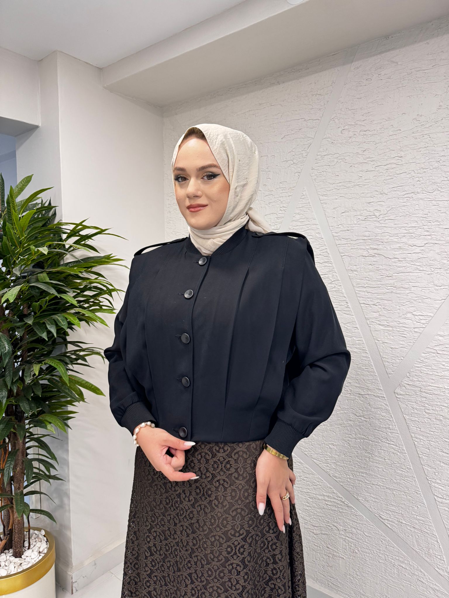 CEREMONY 6817 ANJELİK APOLETLİ KISA CEKET SİYAH