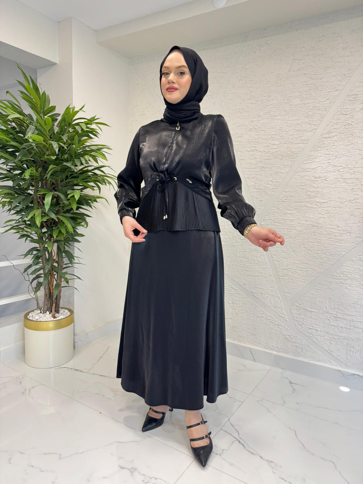 OTTO 7434 CEKET ALTI PİLSELİ TAKIM SİYAH