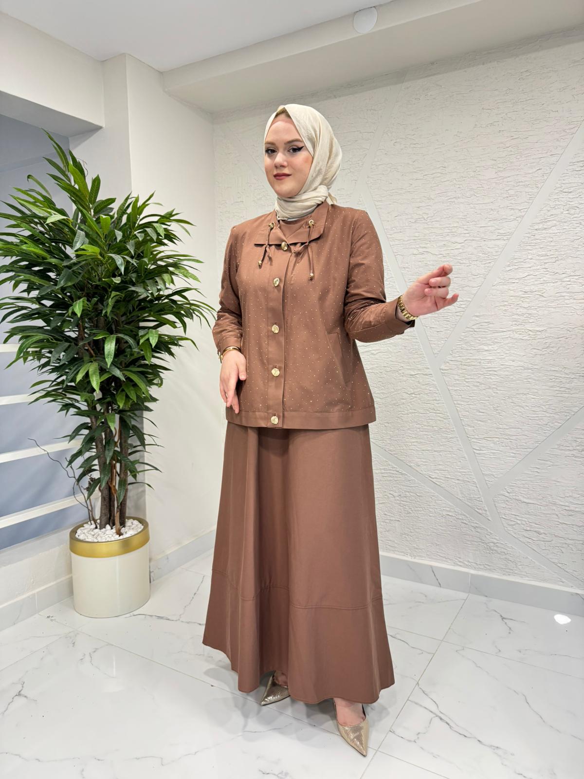 OTTO 7436 BAMBER CEKET ELBİSE TAKIM TABA