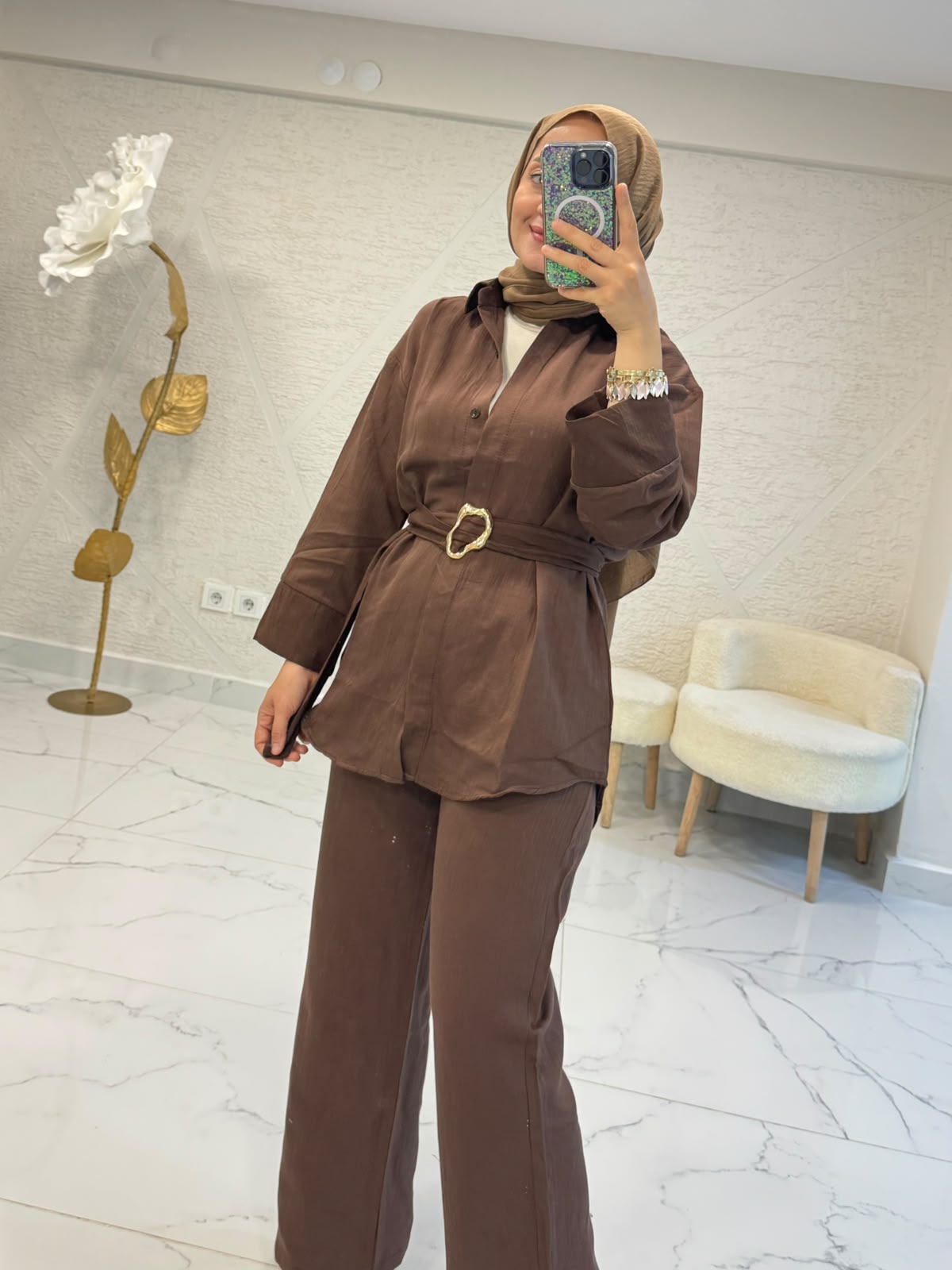 SEMİNARE 8274 PANTOLON TAKIM KAHVERENGİ