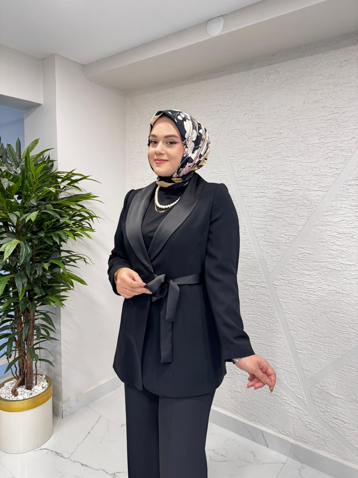 JUKİ 9006 BELDEN BAĞLAMALI CEKET SİYAH