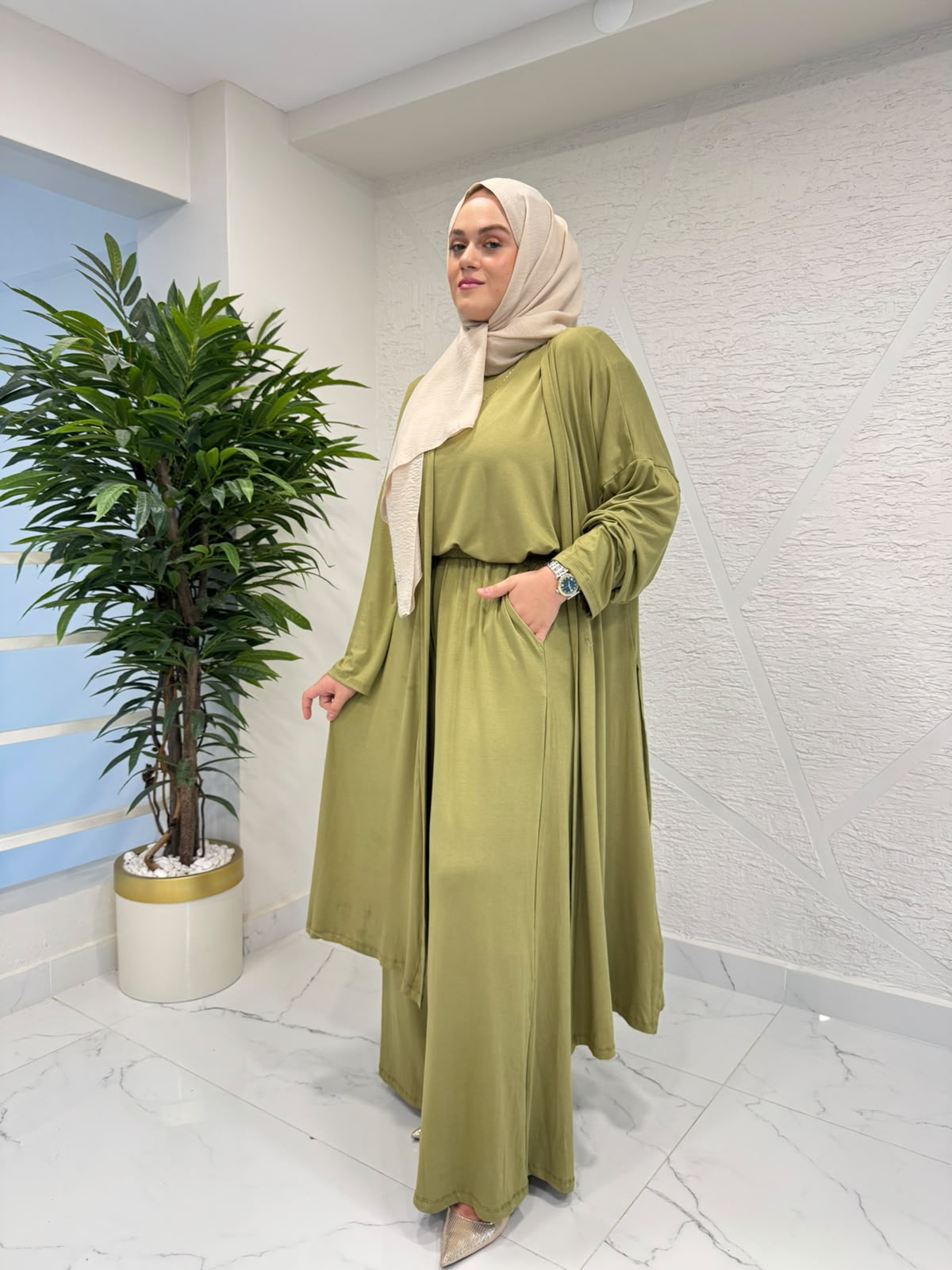 ALMISS ÜÇLÜ PANTOLON TAKIM YEŞİL