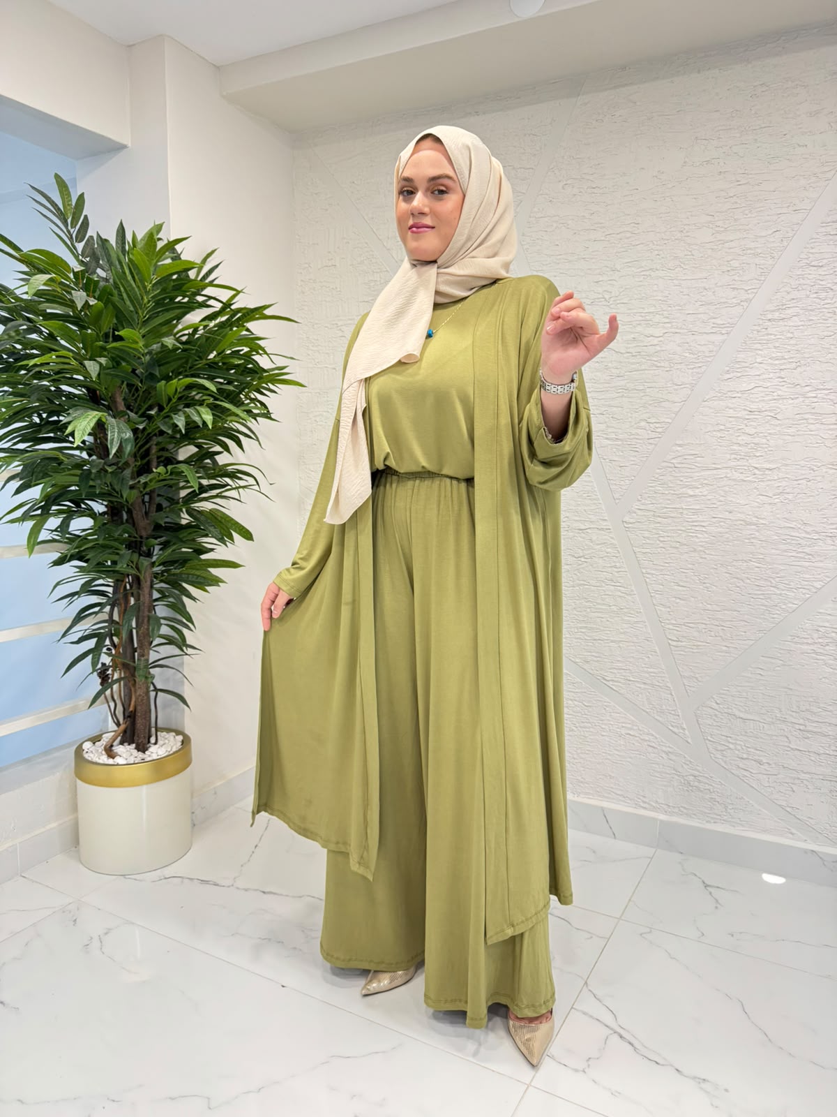 ALMISS ÜÇLÜ PANTOLON TAKIM YEŞİL