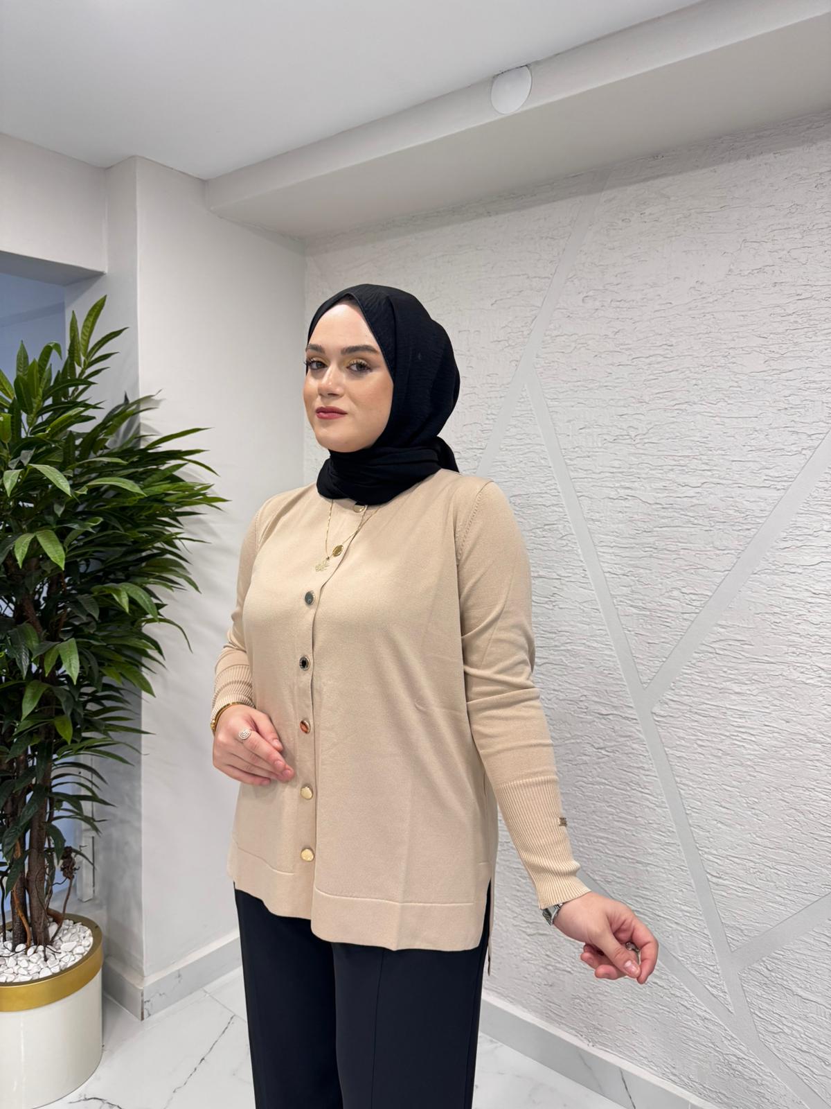 MİSSA ASMİN TRİKO HIRKA BEJ
