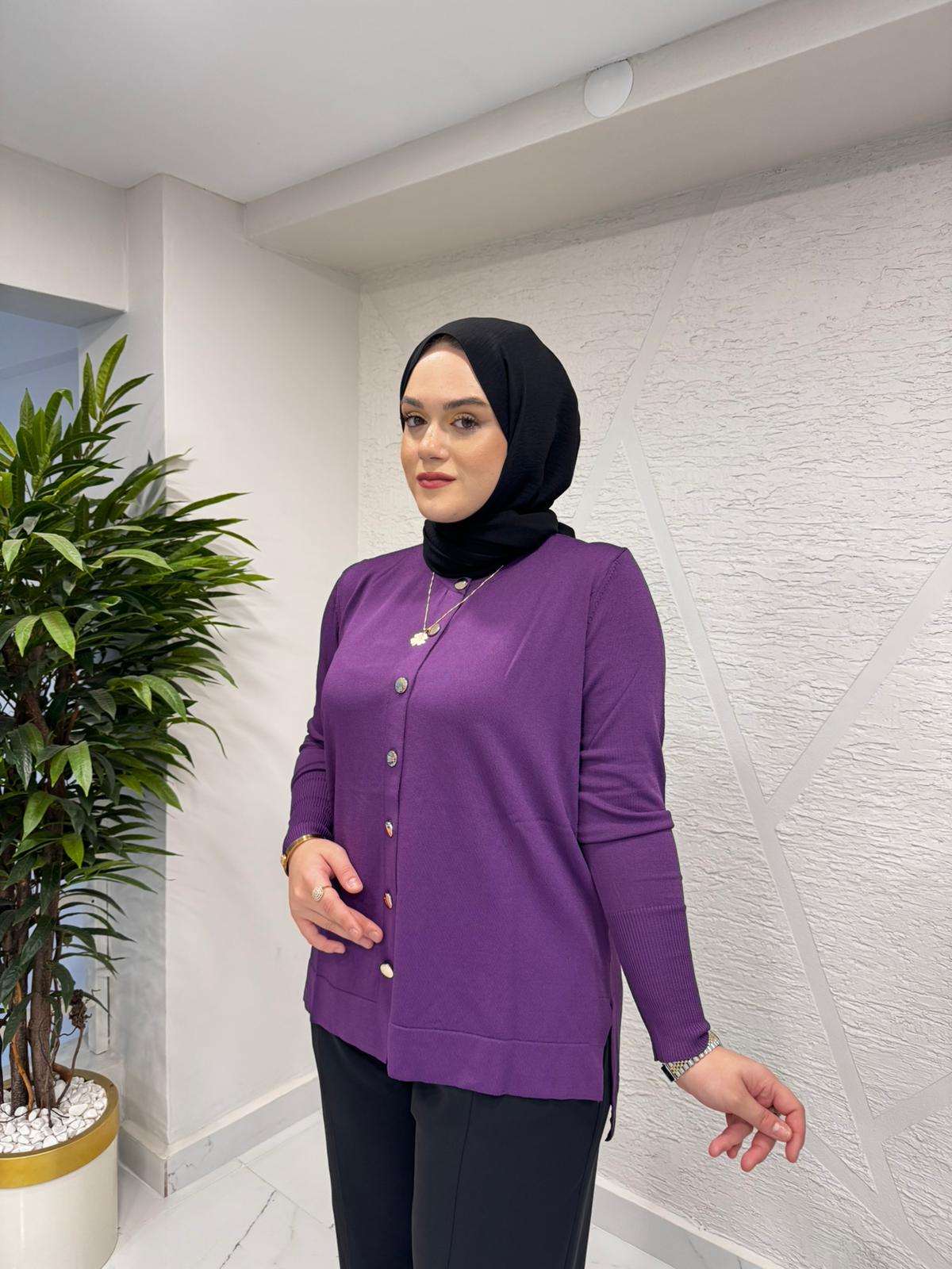 MİSSA ASMİN TRİKO HIRKA MOR