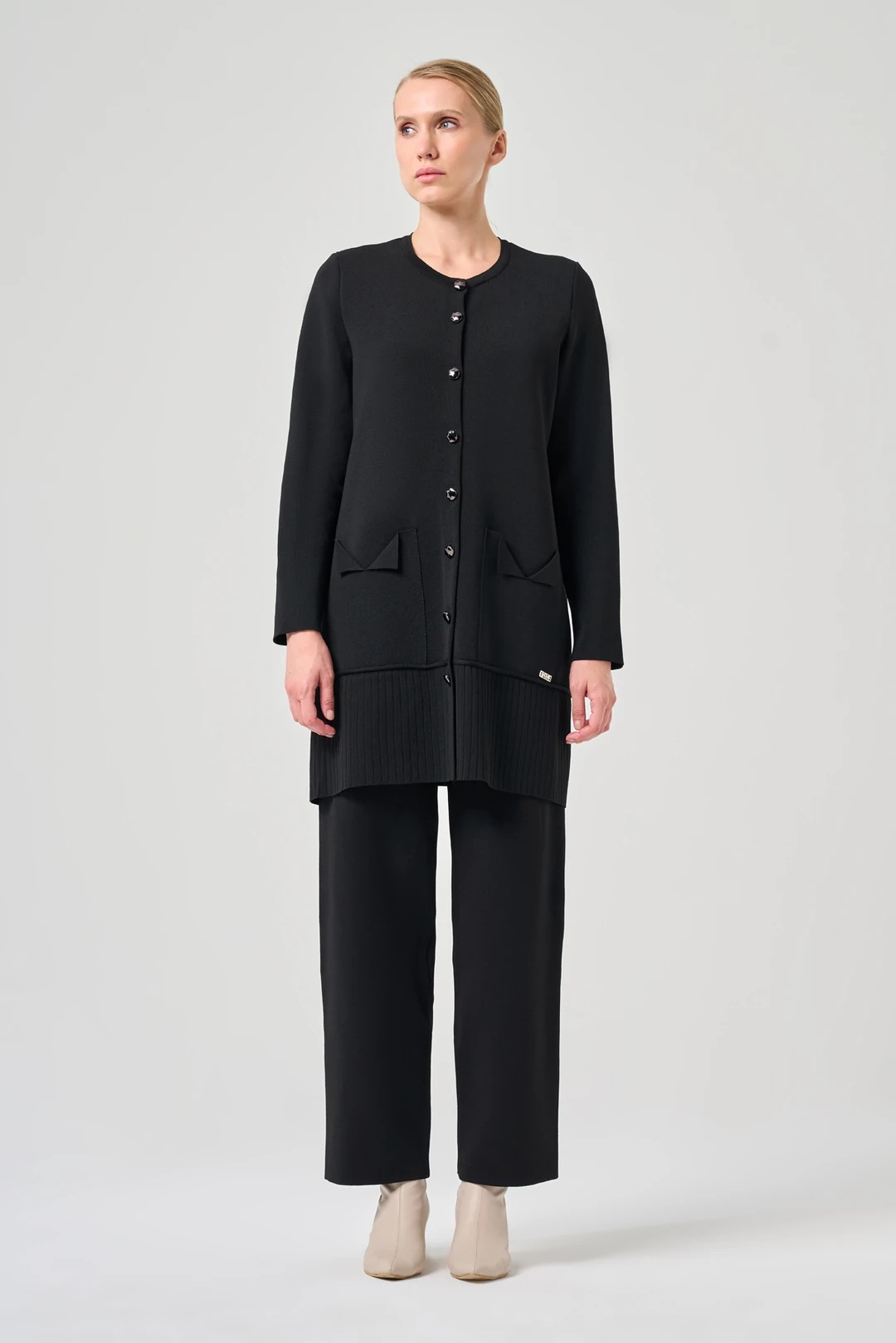 MİSSA MERSERİZE ÇELİK ÖRGÜ PANTOLON TAKIM SİYAH