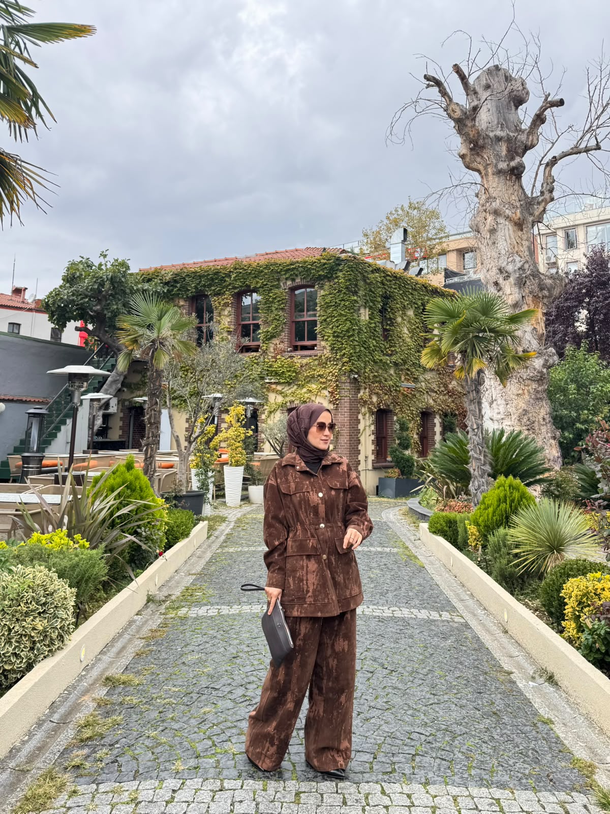 CEREMONY 26K303 BELİ KEMER DETAYLI FLOK PANTOLON TABA