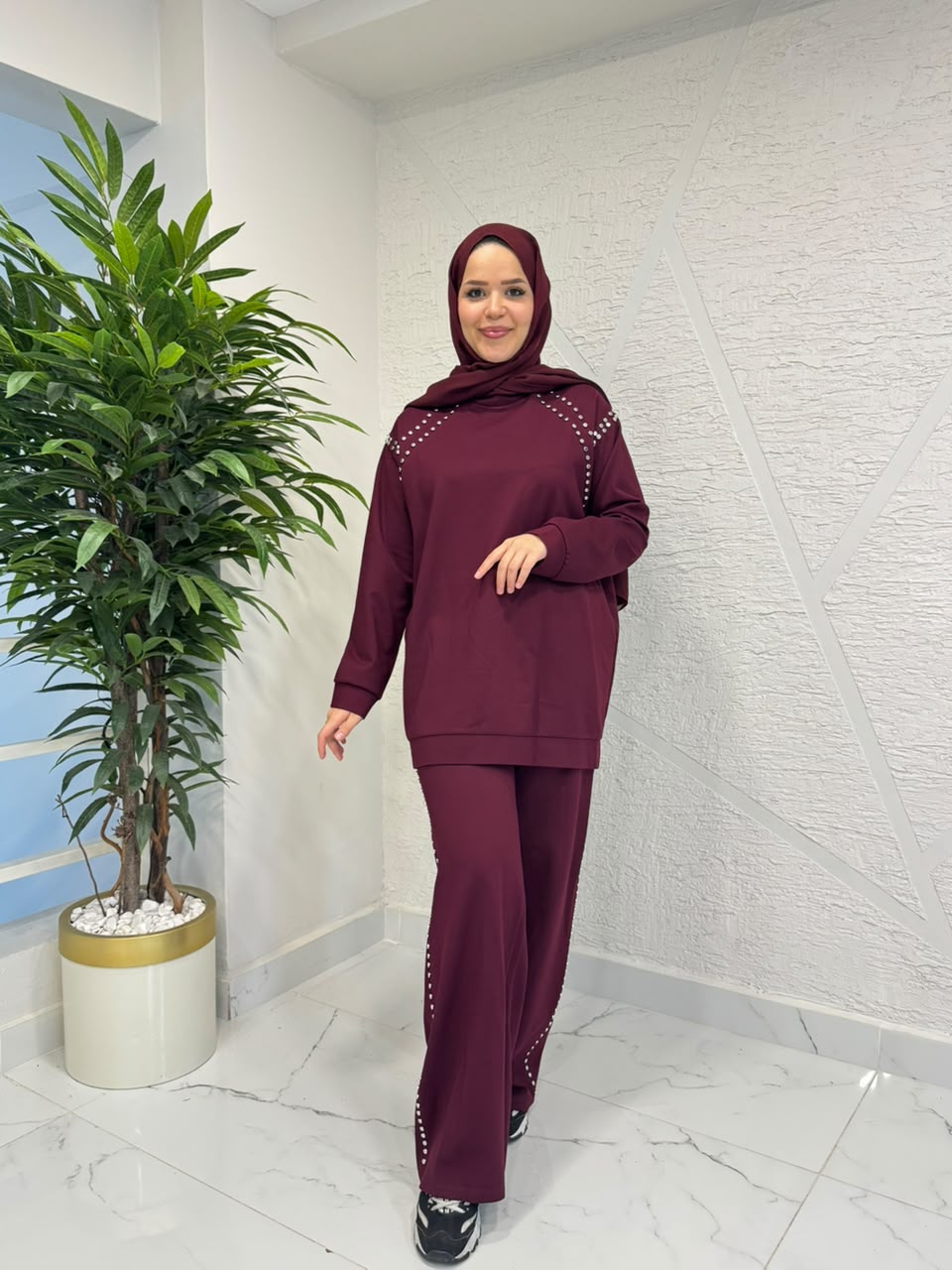 CEREMONY 26K945 BLUZU VE PANTOLONU ÇAKMA DETAYLI LUNA TAKIM MÜRDÜM