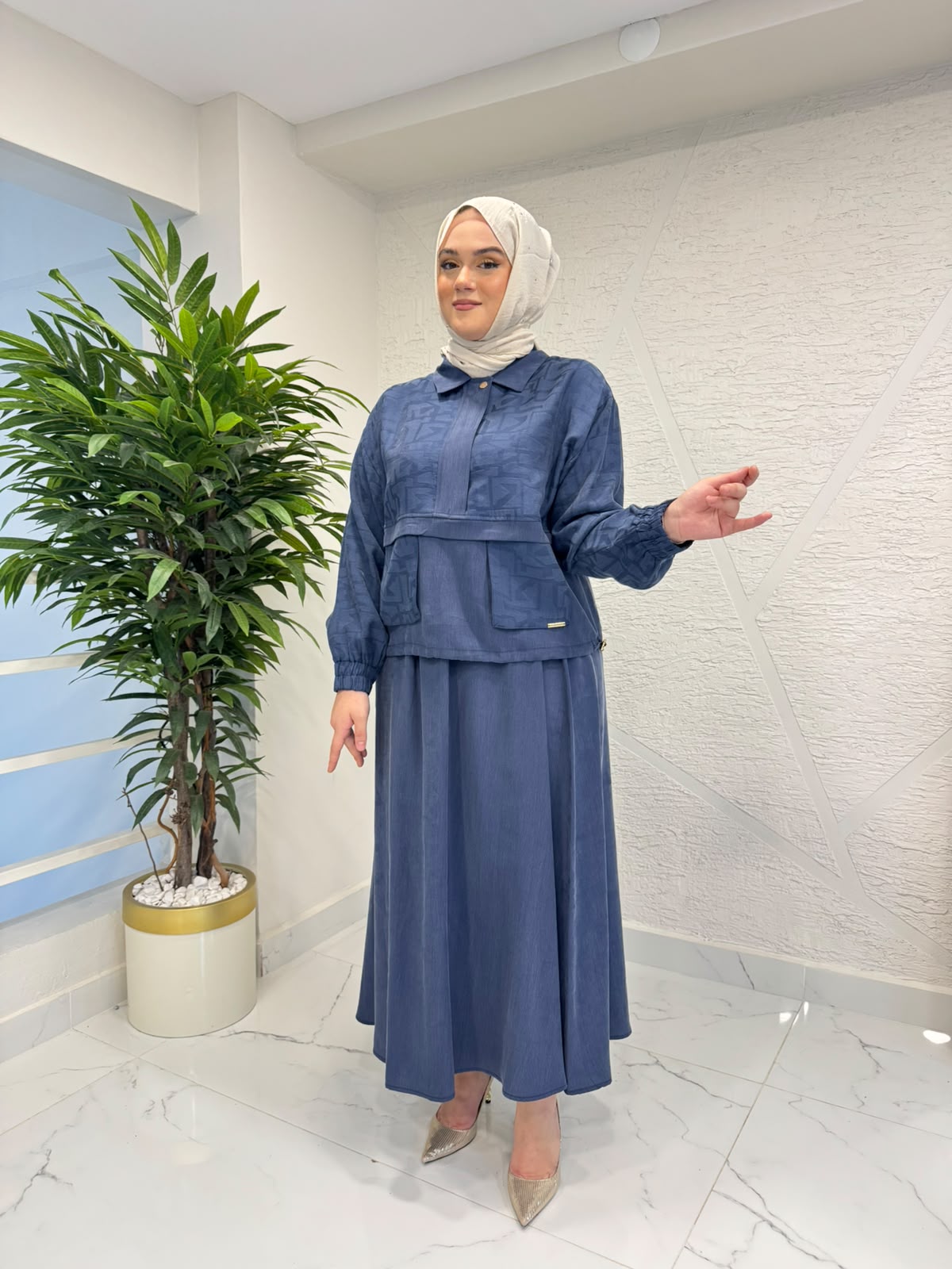 CLEMENCE 1611 ETEKLİ TAKIM LACİVERT